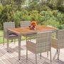 Voir la diapositive 1 : VIDAXL Table de jardin dessus en bois Gris 150x90x75 cm Resine tressee