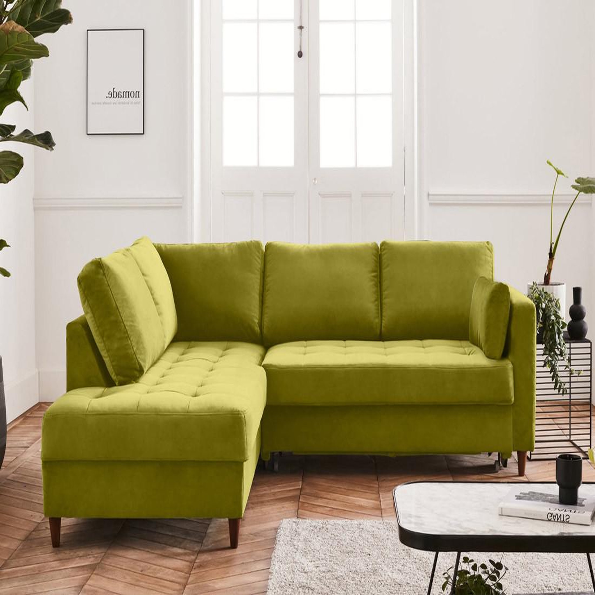 Voir la diapositive 2 : LISA DESIGN Anna - canapé d'angle gauche - 5 places - convertible - en velours