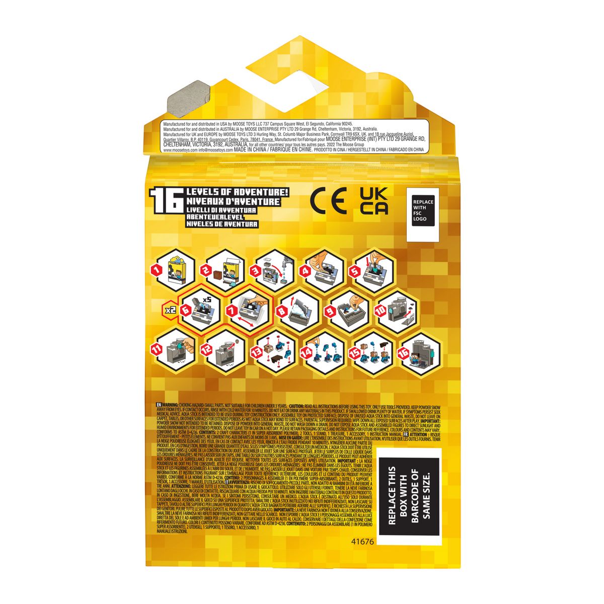 MOOSE TOYS Personnage Mine et Craft avec Mini créature Minecraft Tresor X