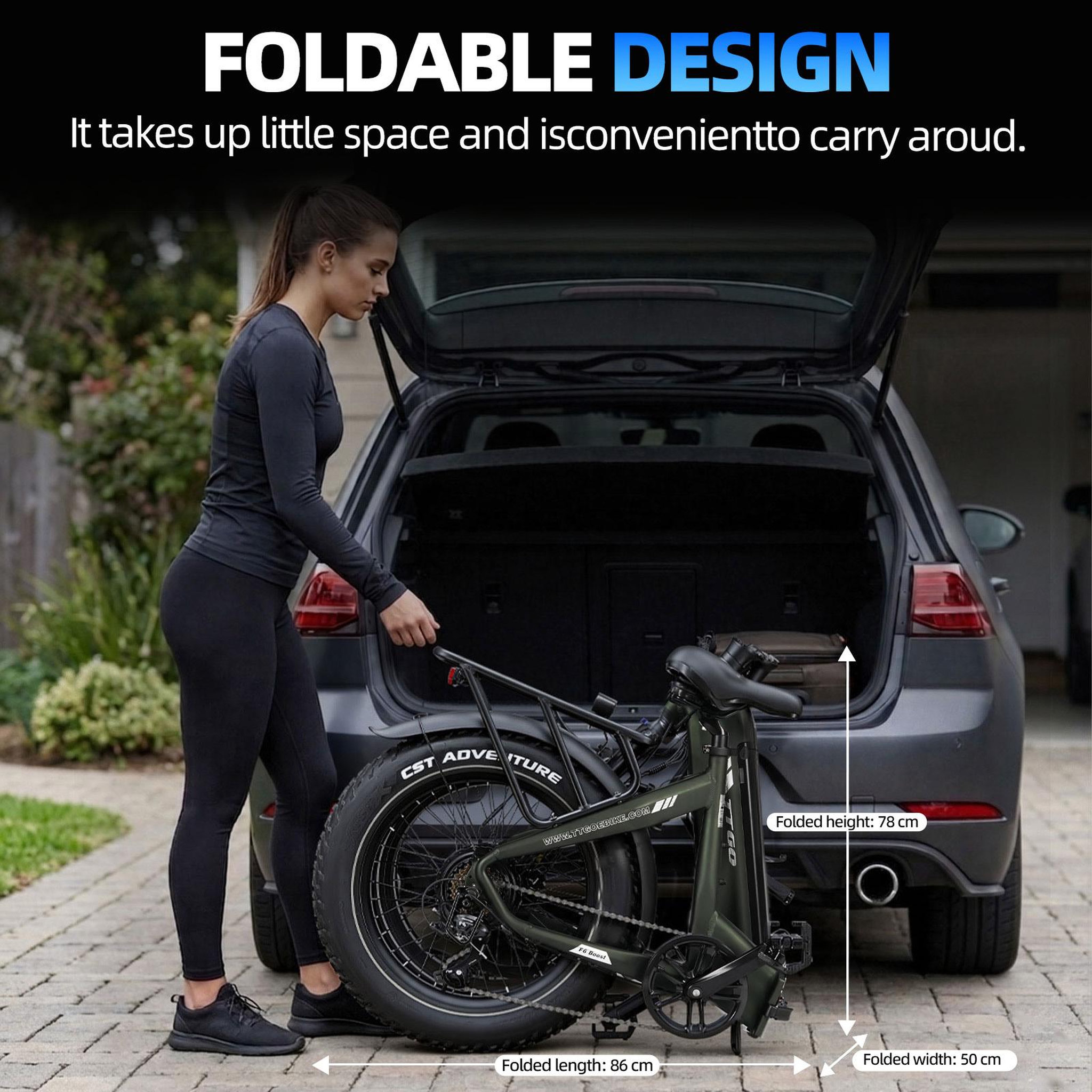 Voir la diapositive 4 : TTGO Vélo électrique pliant TTGO F6 Boost 250 W