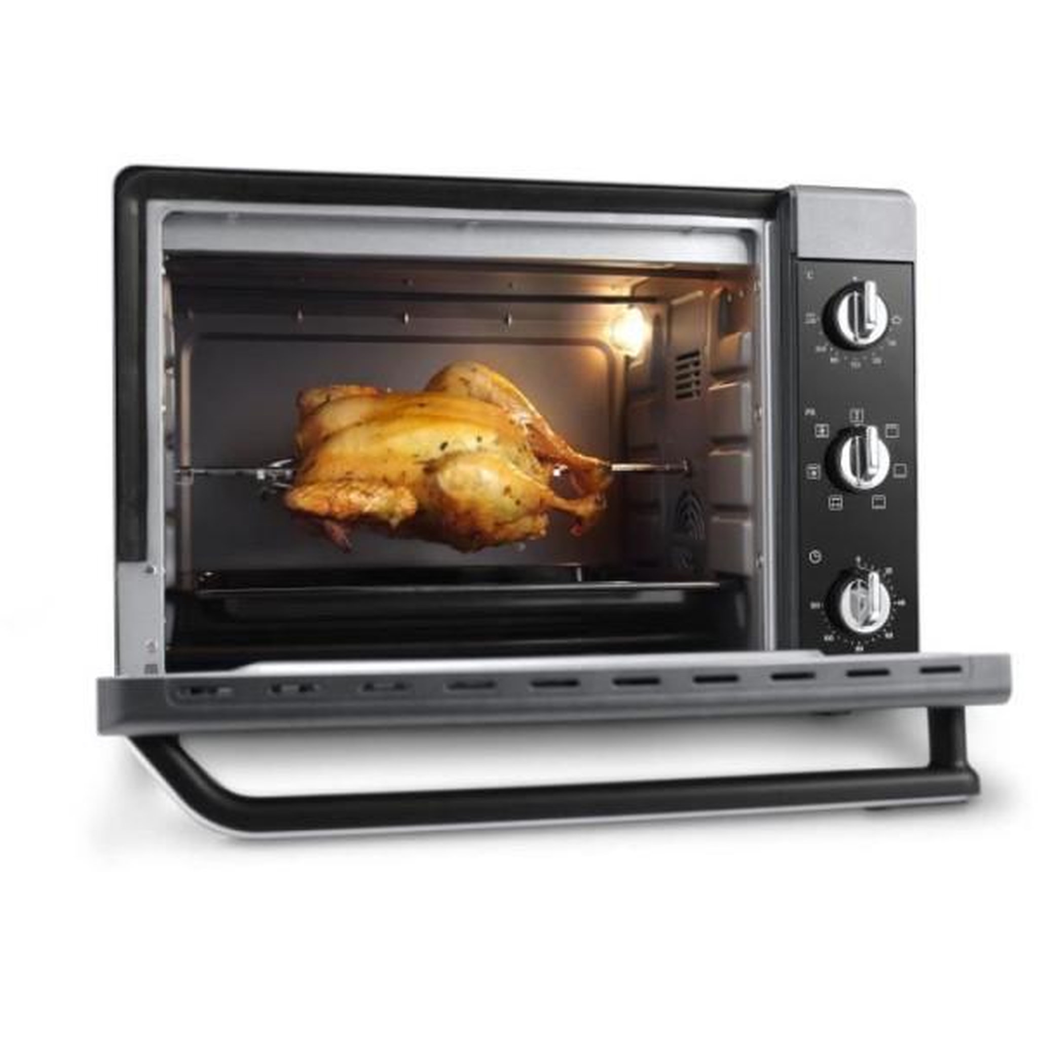 Voir la diapositive 3 : DELONGHI Mini Four Electrique  - Chaleur tournante - Tournebroche - DELONGHI - EO40123.S - Noir - 40 L - 51,5 x 44 x 36 cm - 2000 W