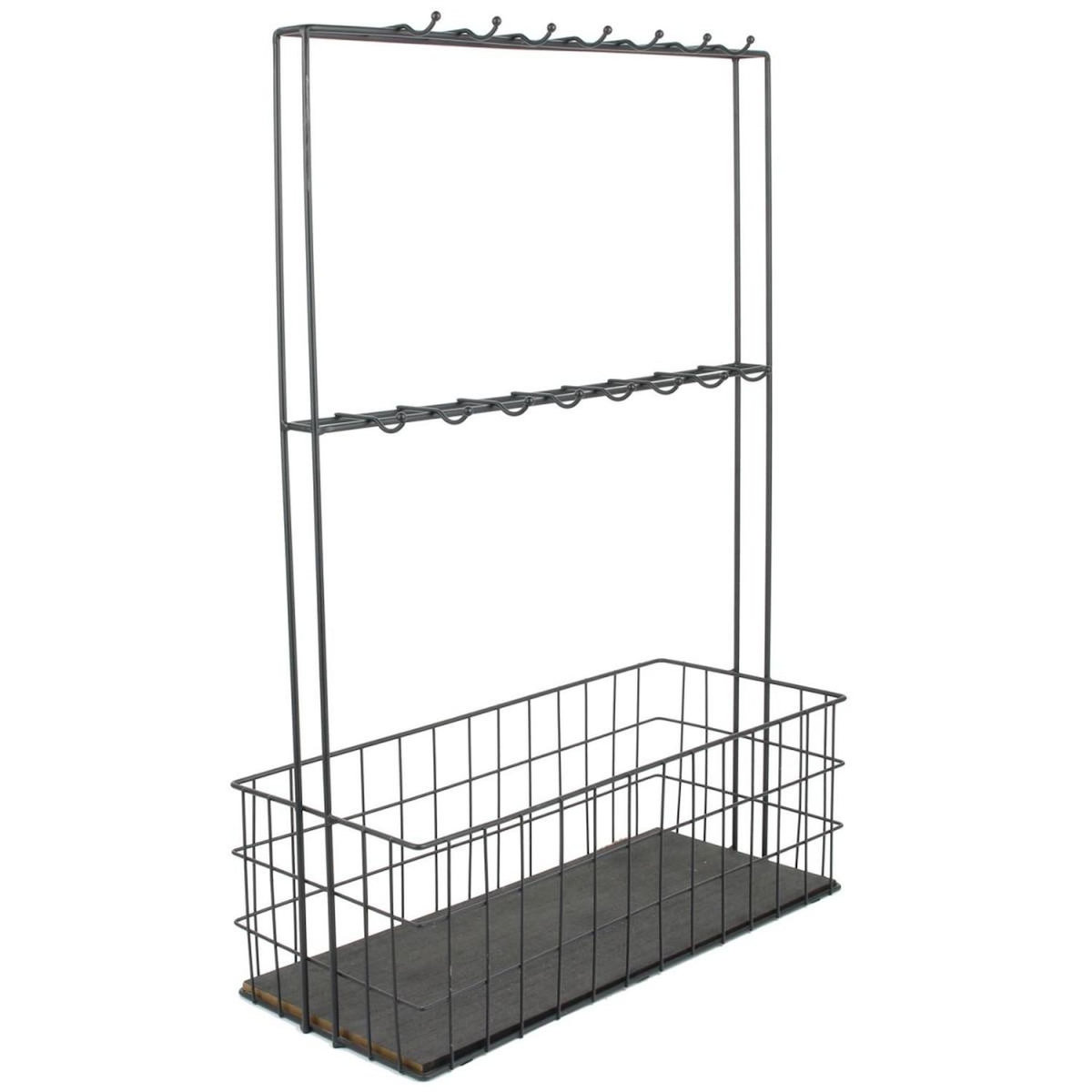 Paris Prix Mini Bar à Poser en Métal  Filaire  62cm Noir