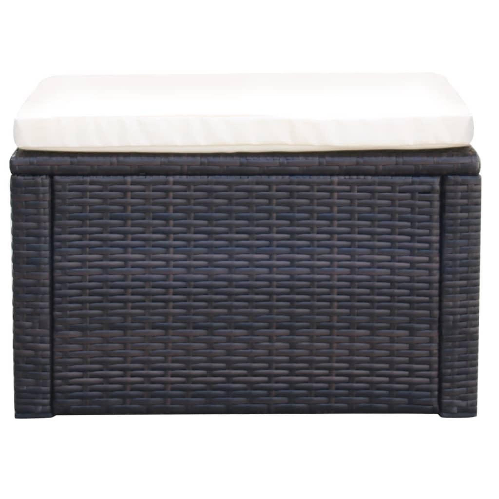 Voir la diapositive 2 : VIDAXL Tabouret / repose-pied Resine tressee 53 x 53 x 30 cm Marron
