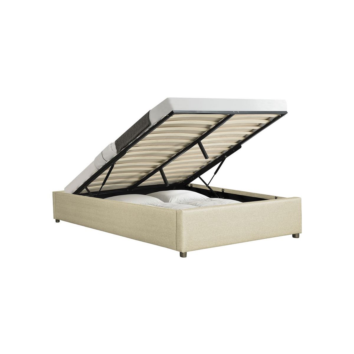 Lit coffre tissu avec sommier relevable 140x190 cm OSCAR
