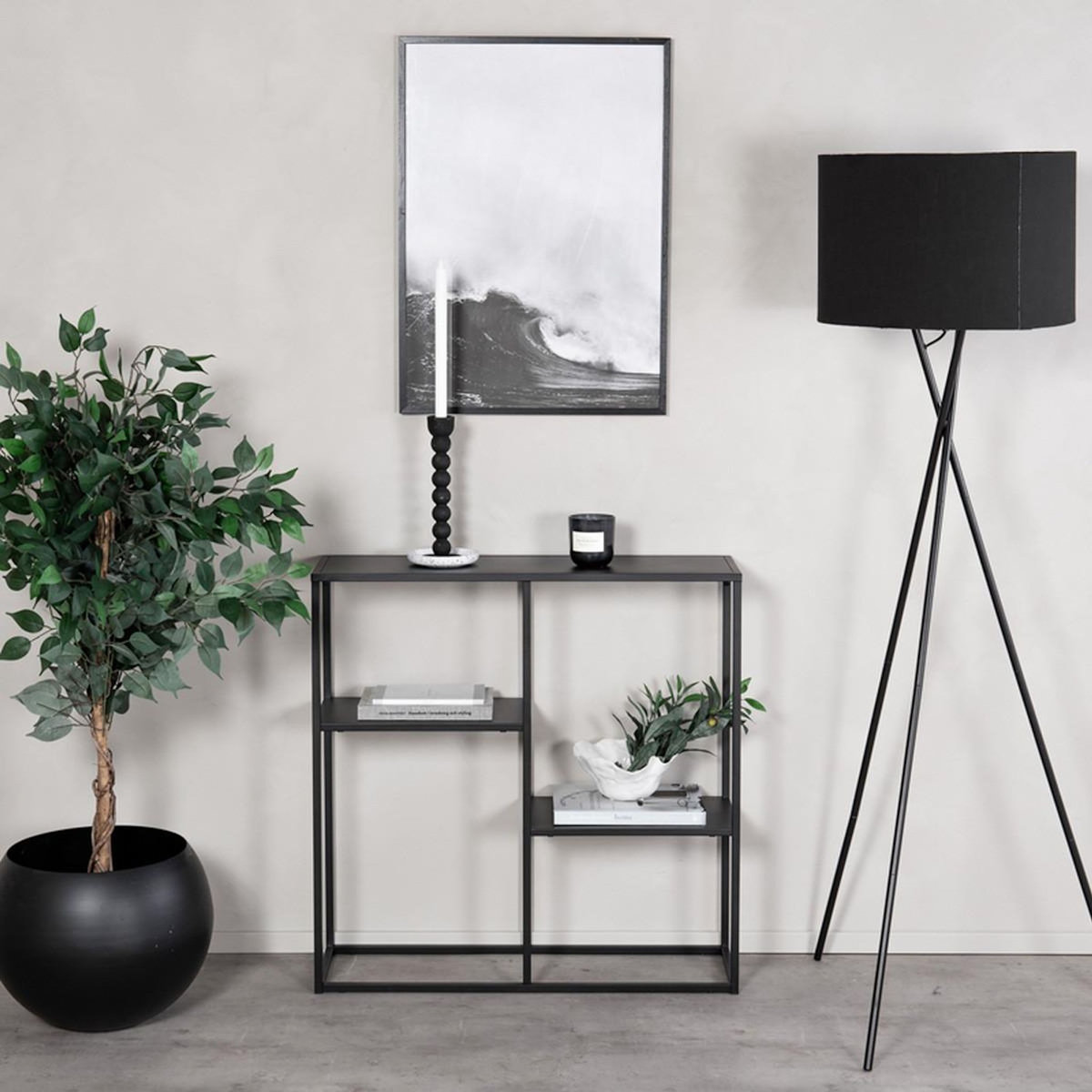 Paris Prix Étagère 3 Niveaux en Métal  Staal  81cm Noir