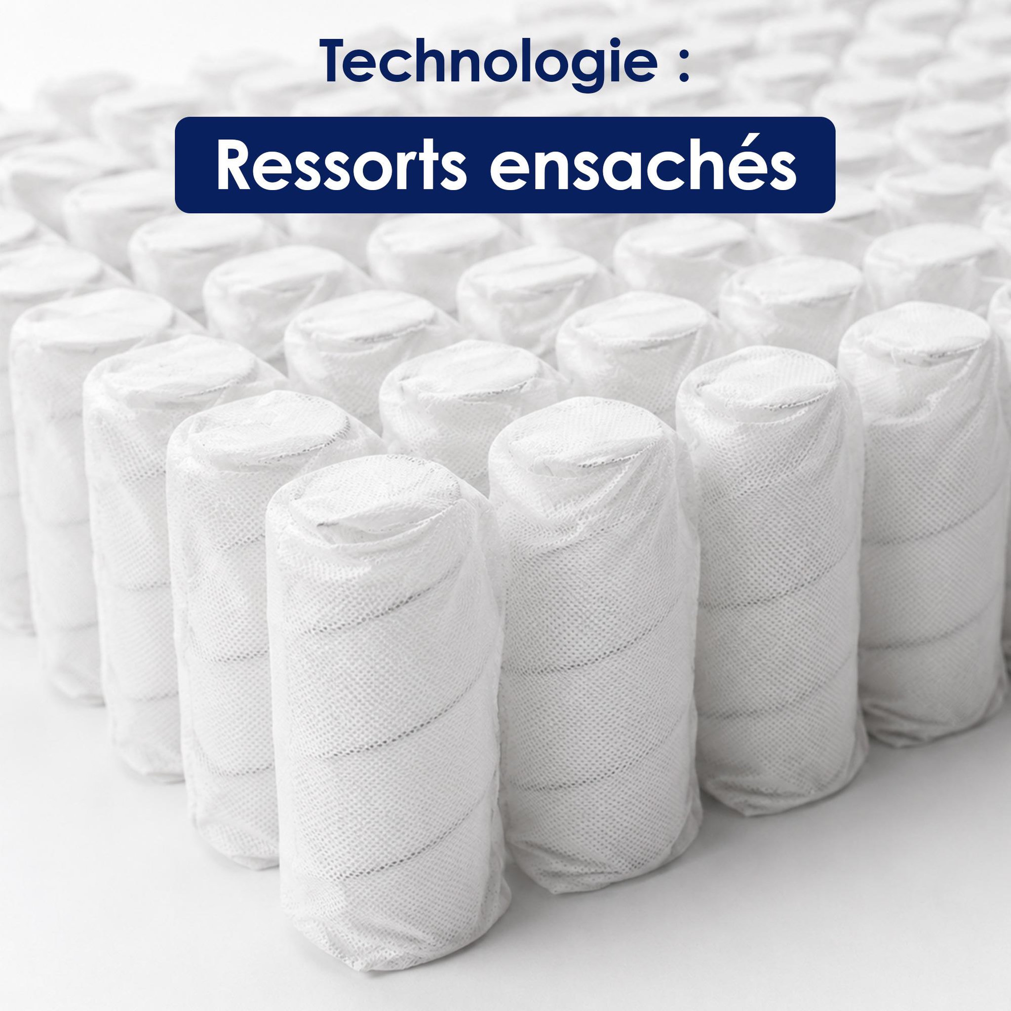 Voir la diapositive 6 : IDLITERIE Ensemble matelas ressorts ensachés spectre + sommier tapissier 90 x 200 sommier noir