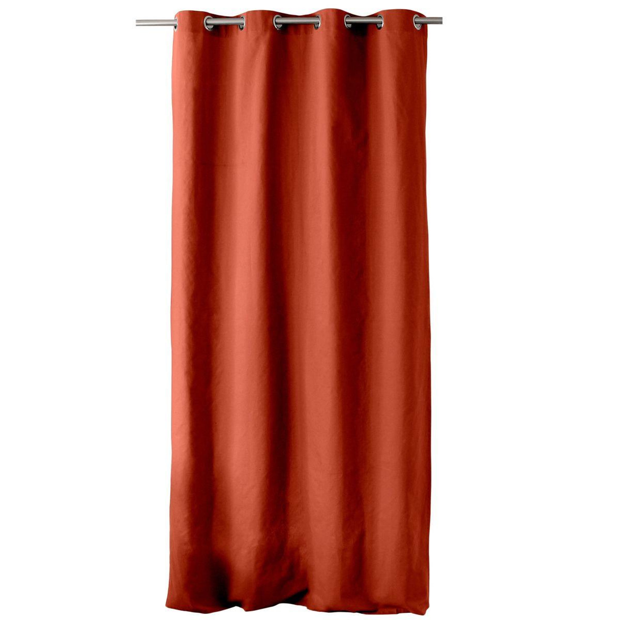 Voir la diapositive 5 : ENJOY HOME Rideau uni à œillets  panama  135x240cm terracotta