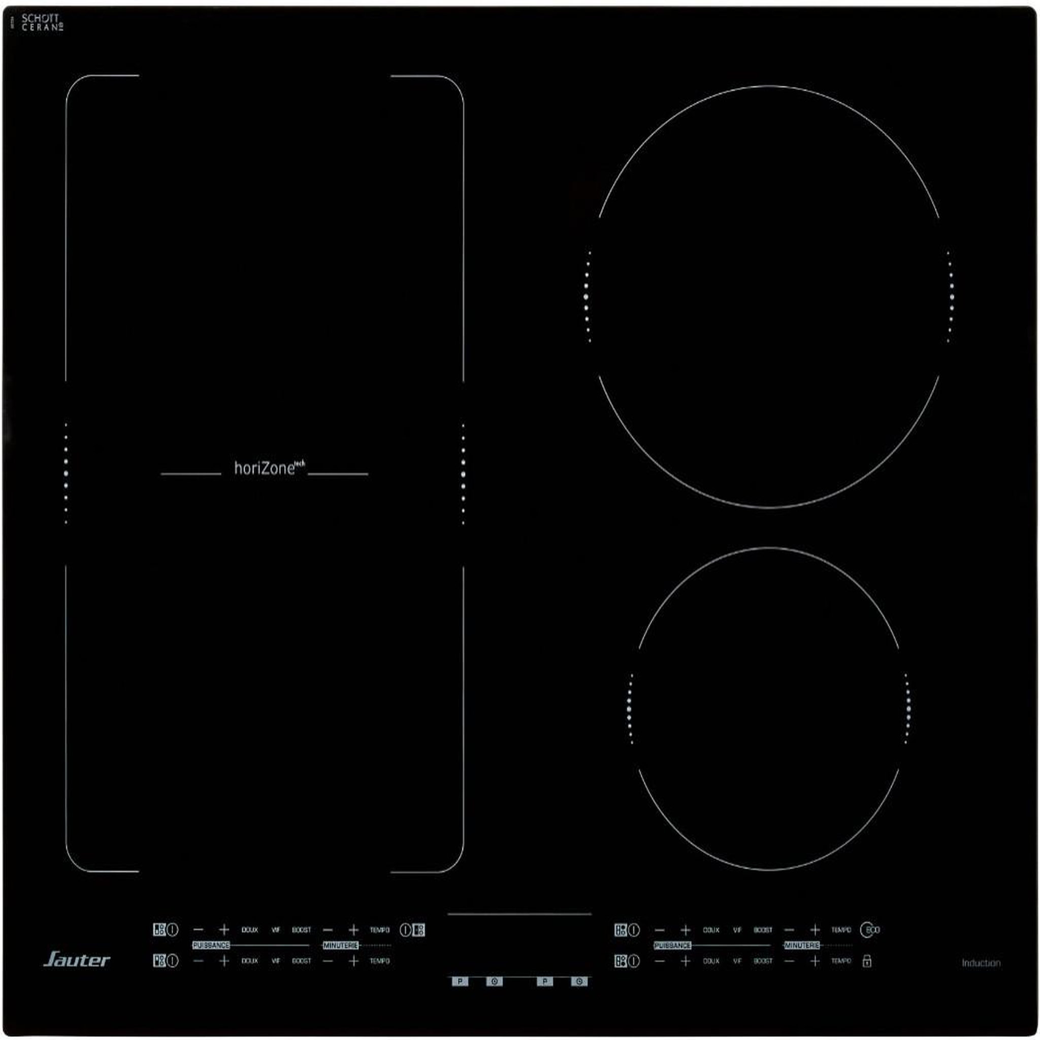Voir la diapositive 1 : Sauter Table de cuisson à induction 60cm 4 feux noir - spi6467b