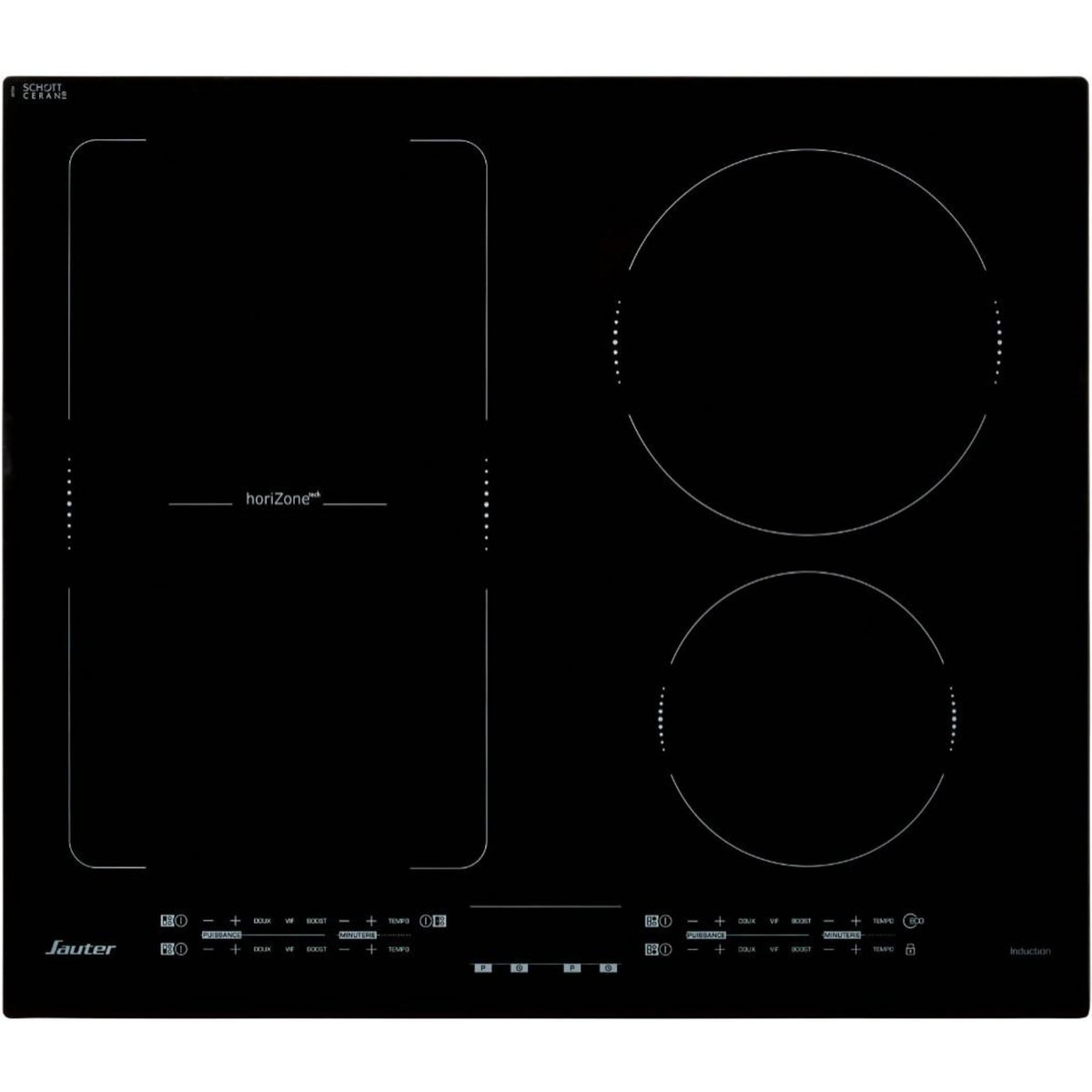 Sauter Table de cuisson à induction 60cm 4 feux noir - spi6467b