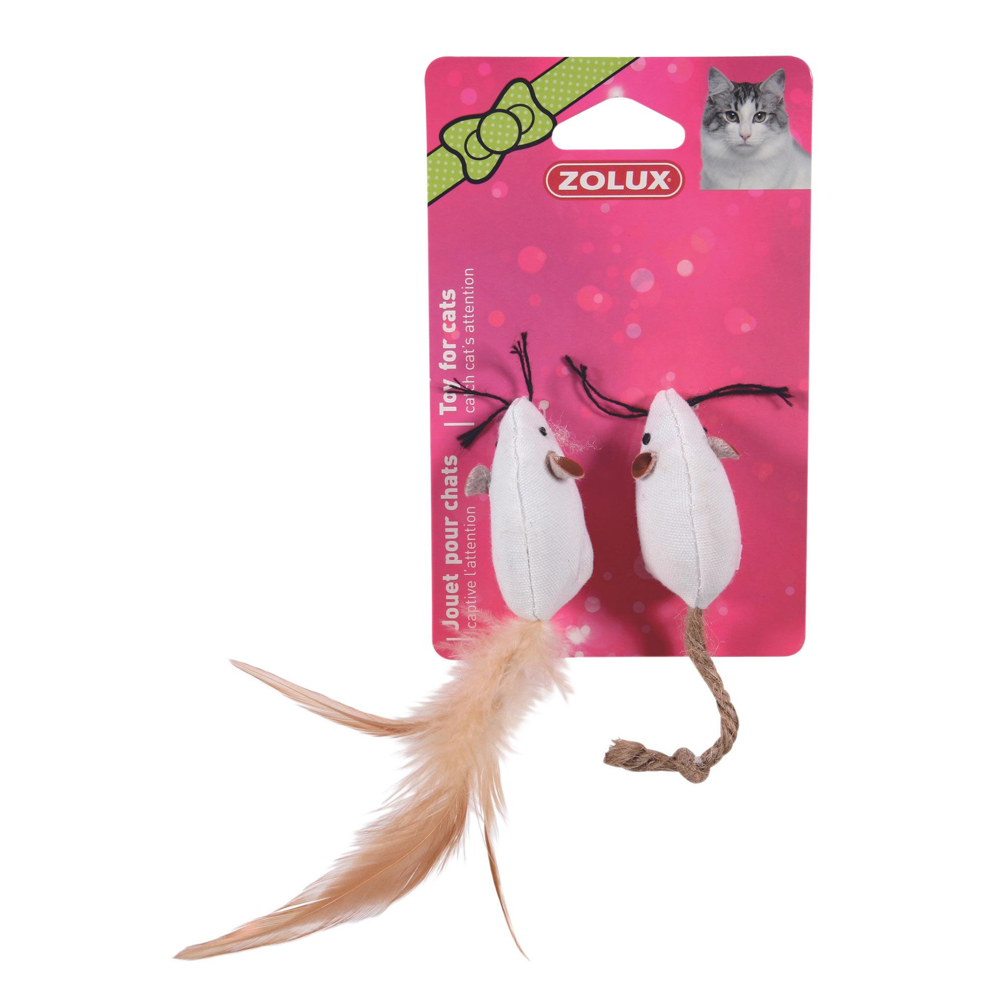 Zolux Jouet pour chat, lot de 2 souris en canvas - zolux