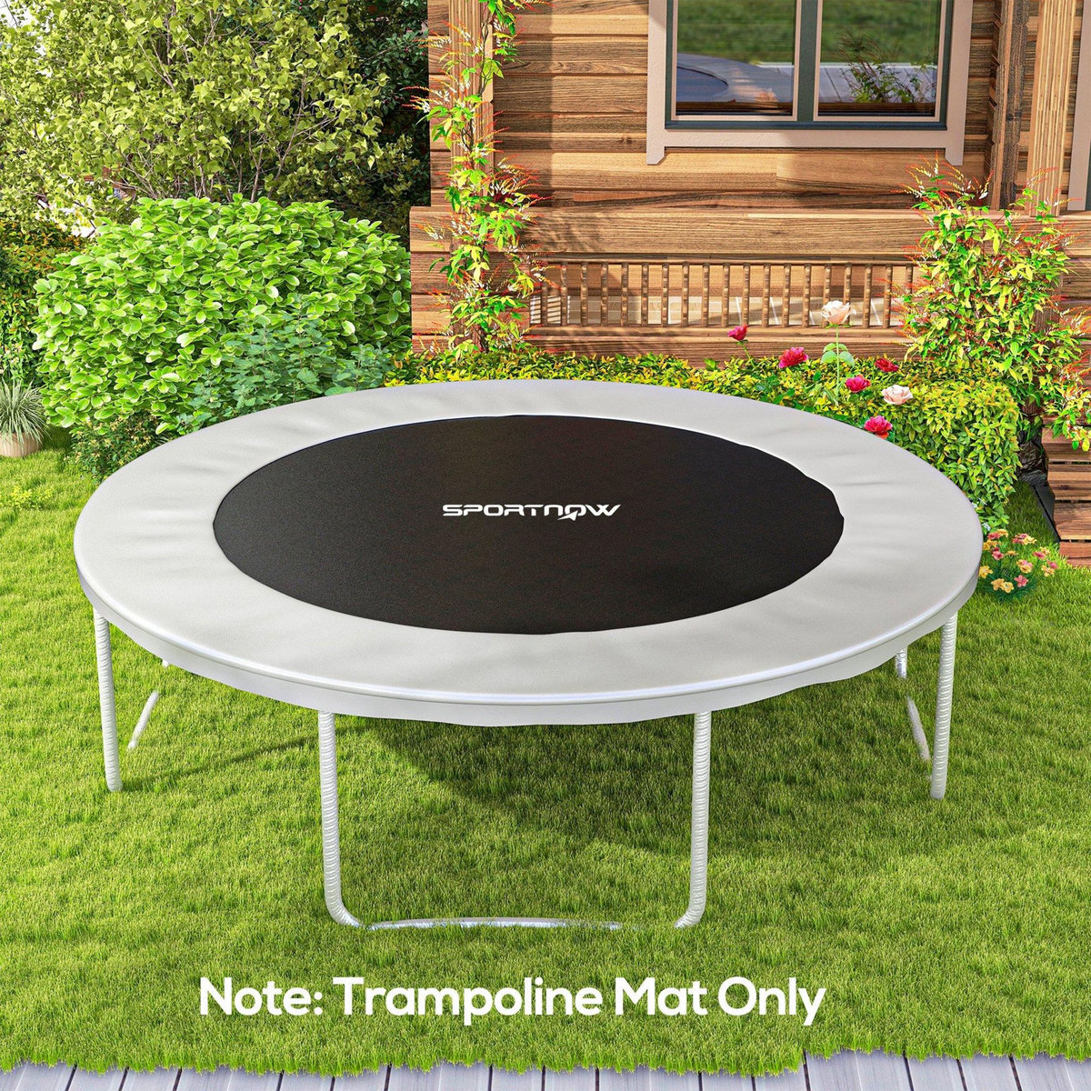 HOMCOM Tapis de rechange trampoline Ø 2,4 m ressorts 14 cm outil 42 crochets en V inclus