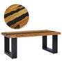 Voir la diapositive 1 : VIDAXL Table basse 100x50x40 cm Bois de teck massif et pierre de lave