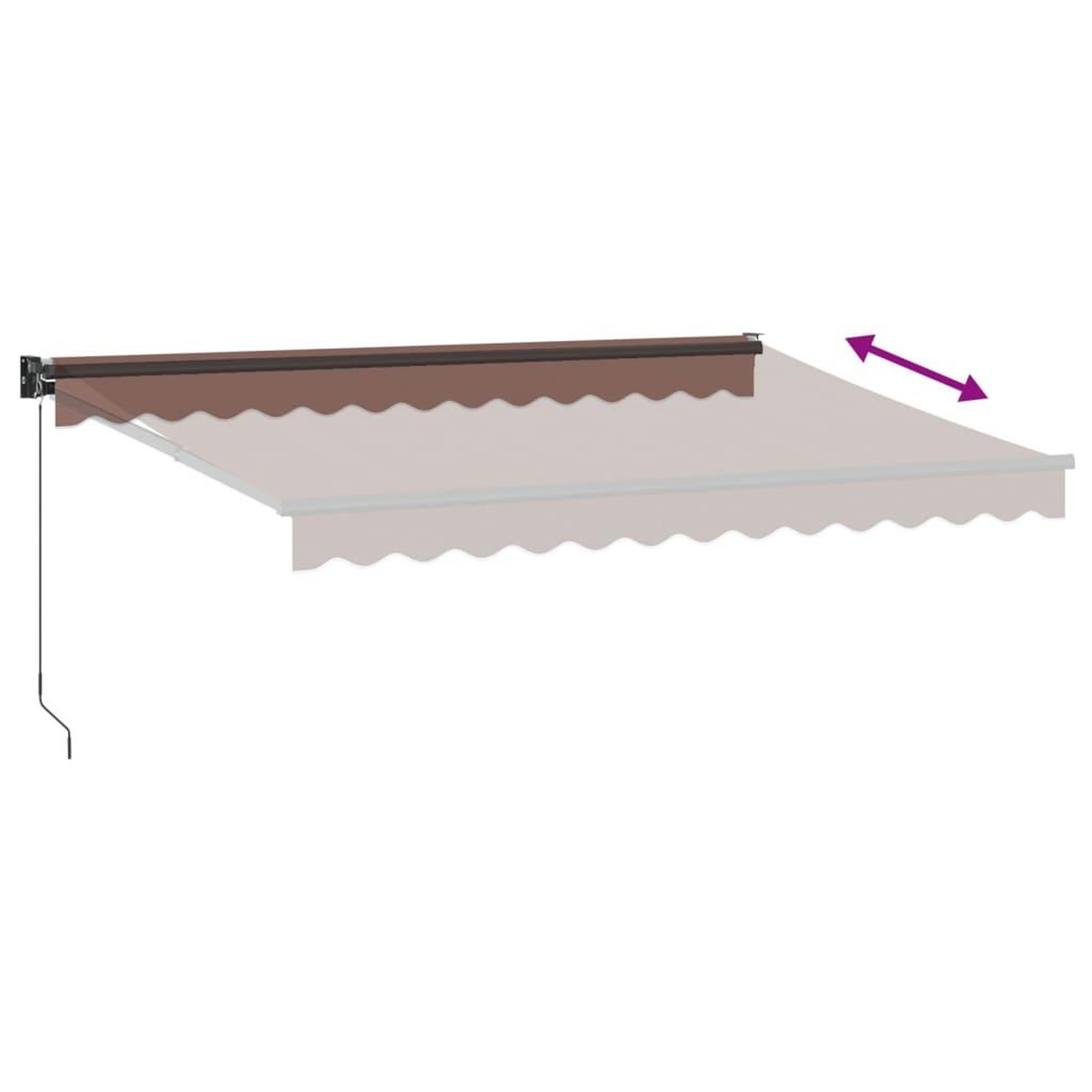 Voir la diapositive 5 : VIDAXL Auvent manuel retractable marron 350x250 cm