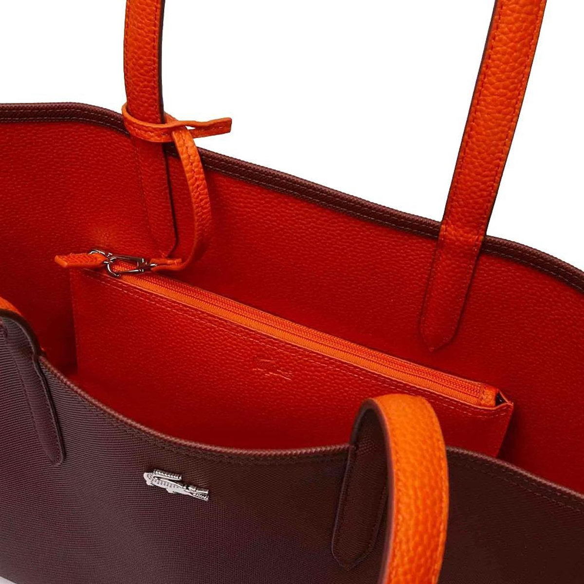 Lacoste Sac Cabas Réversible Bordeaux/Orange Femme Lacoste Anna