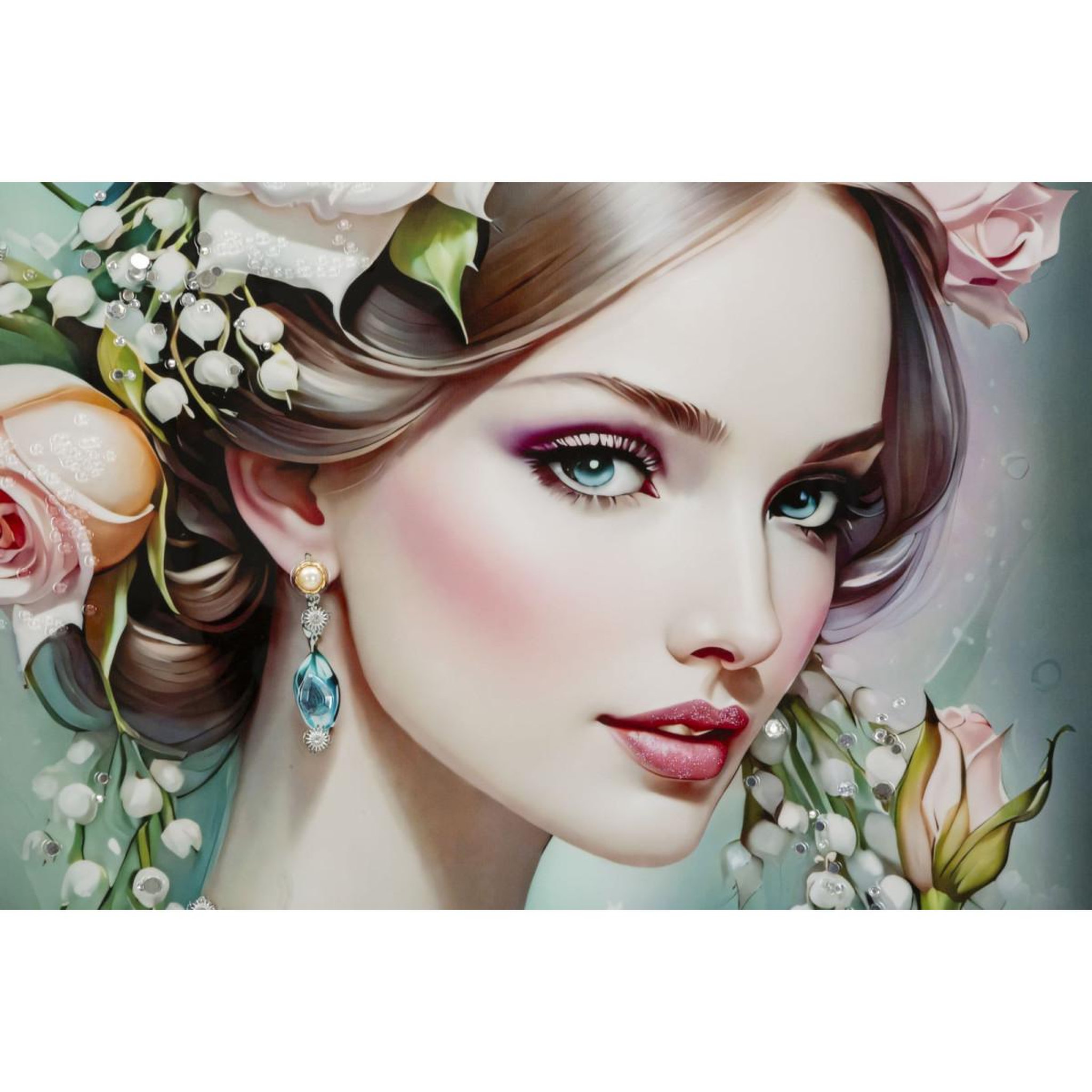 Voir la diapositive 2 : Paris Prix Tableau peinture  fantasy i  72x102cm multicolore