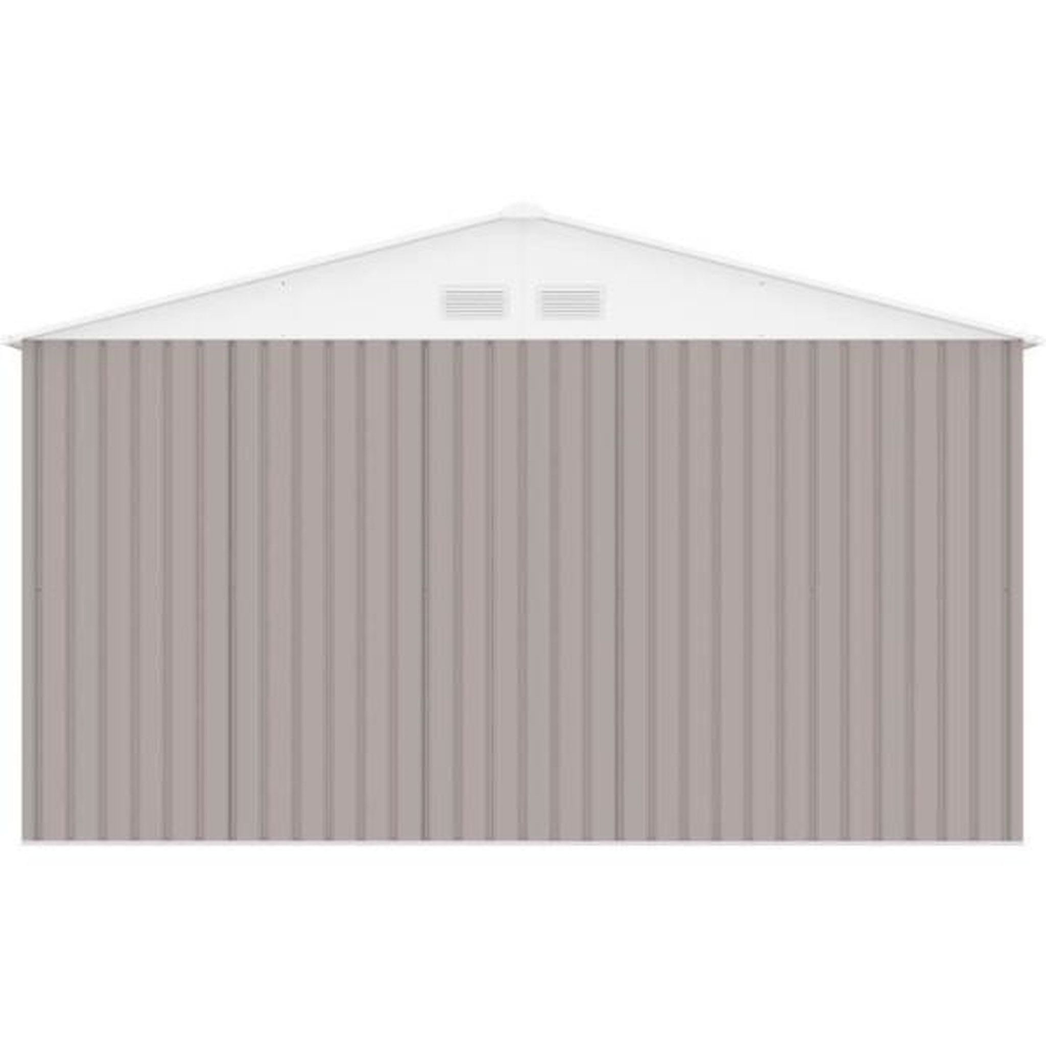 Voir la diapositive 6 : MARKET24 SATURNE Abri de jardin en métal 15,16 m² - 340 x 446 x 210 - Kit d'ancrage inclus, 2 portes coulissantes - Taupe