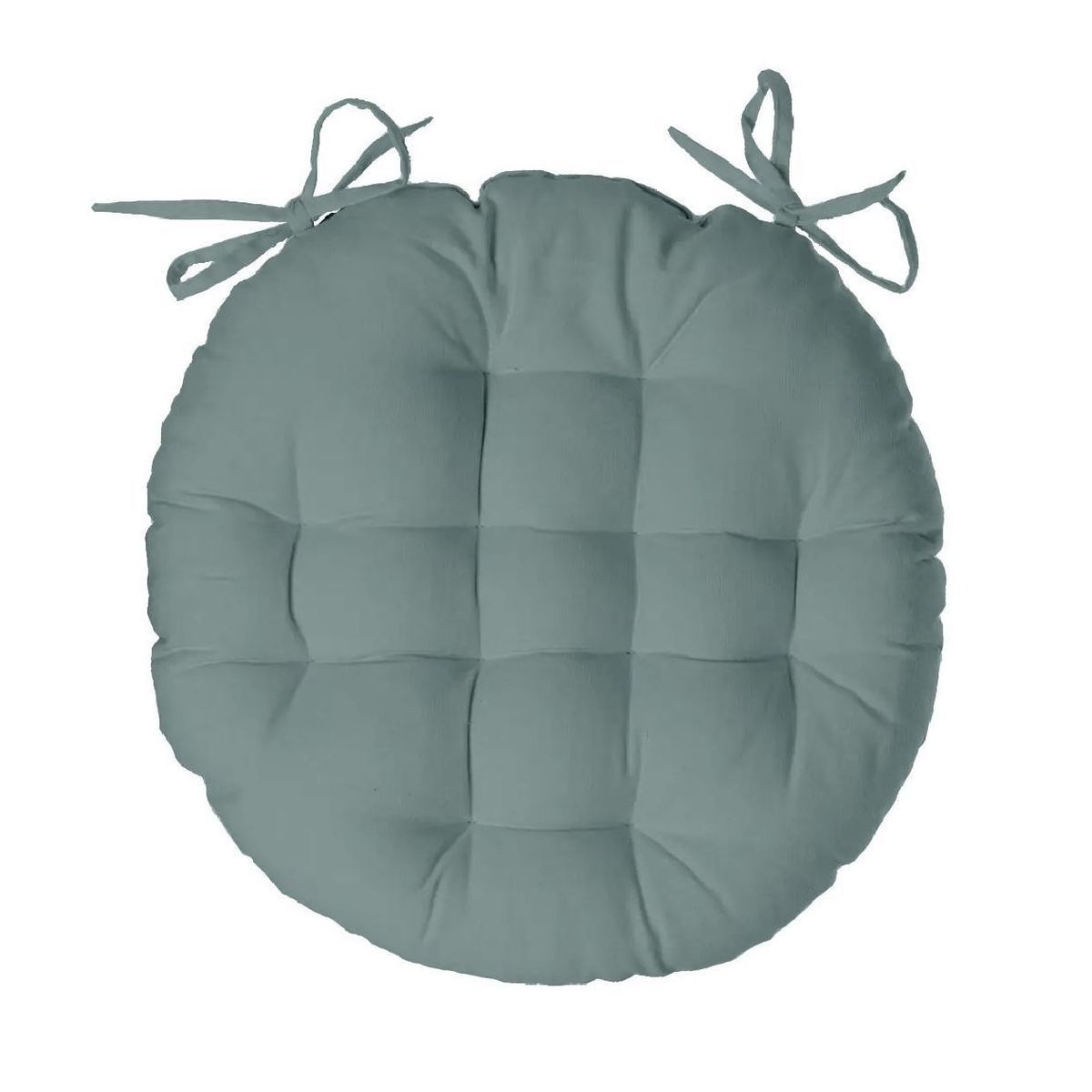 TODAY Galette de chaise matelassée en coton unie avec nouettes KALI