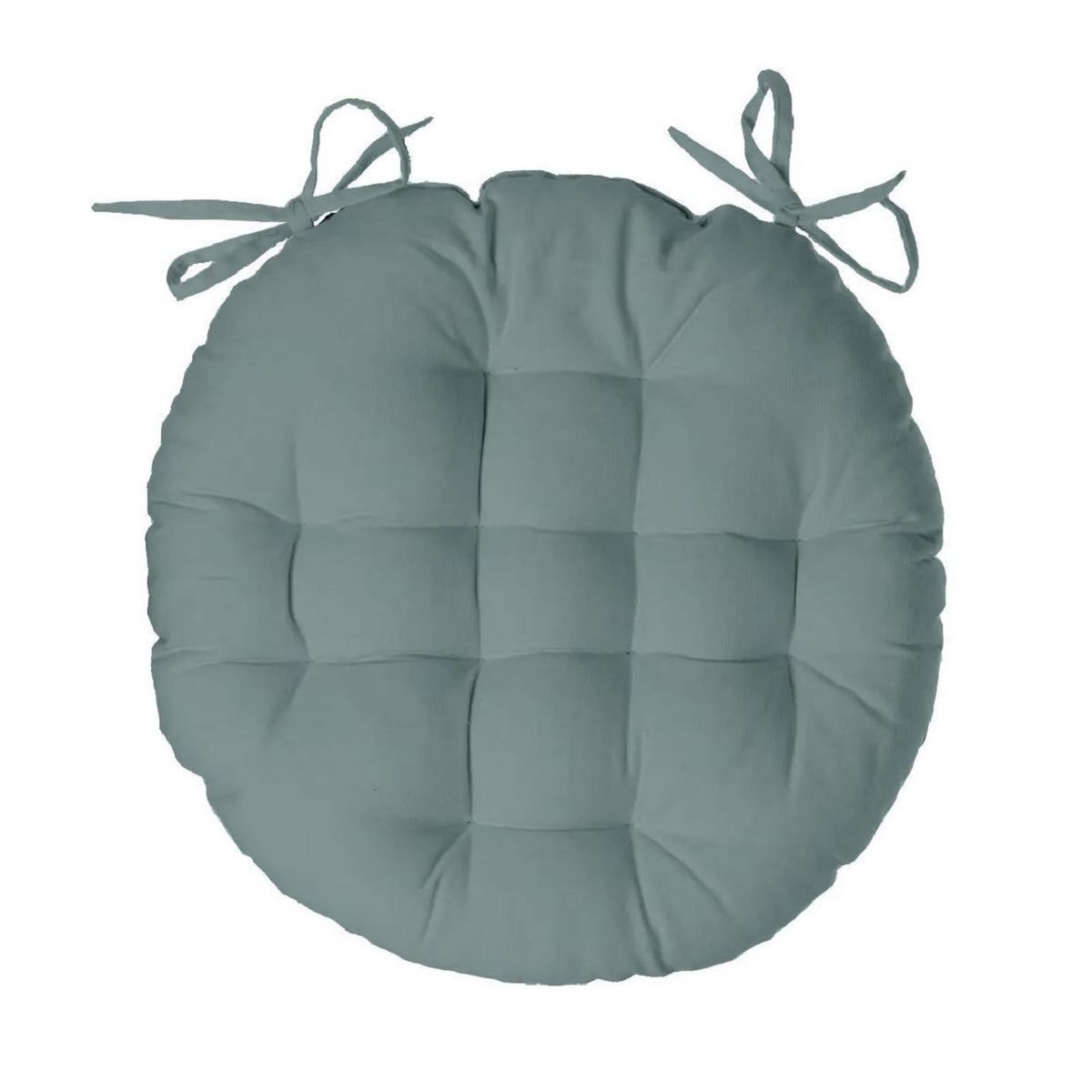 TODAY Galette de chaise matelassée en coton unie avec nouettes KALI