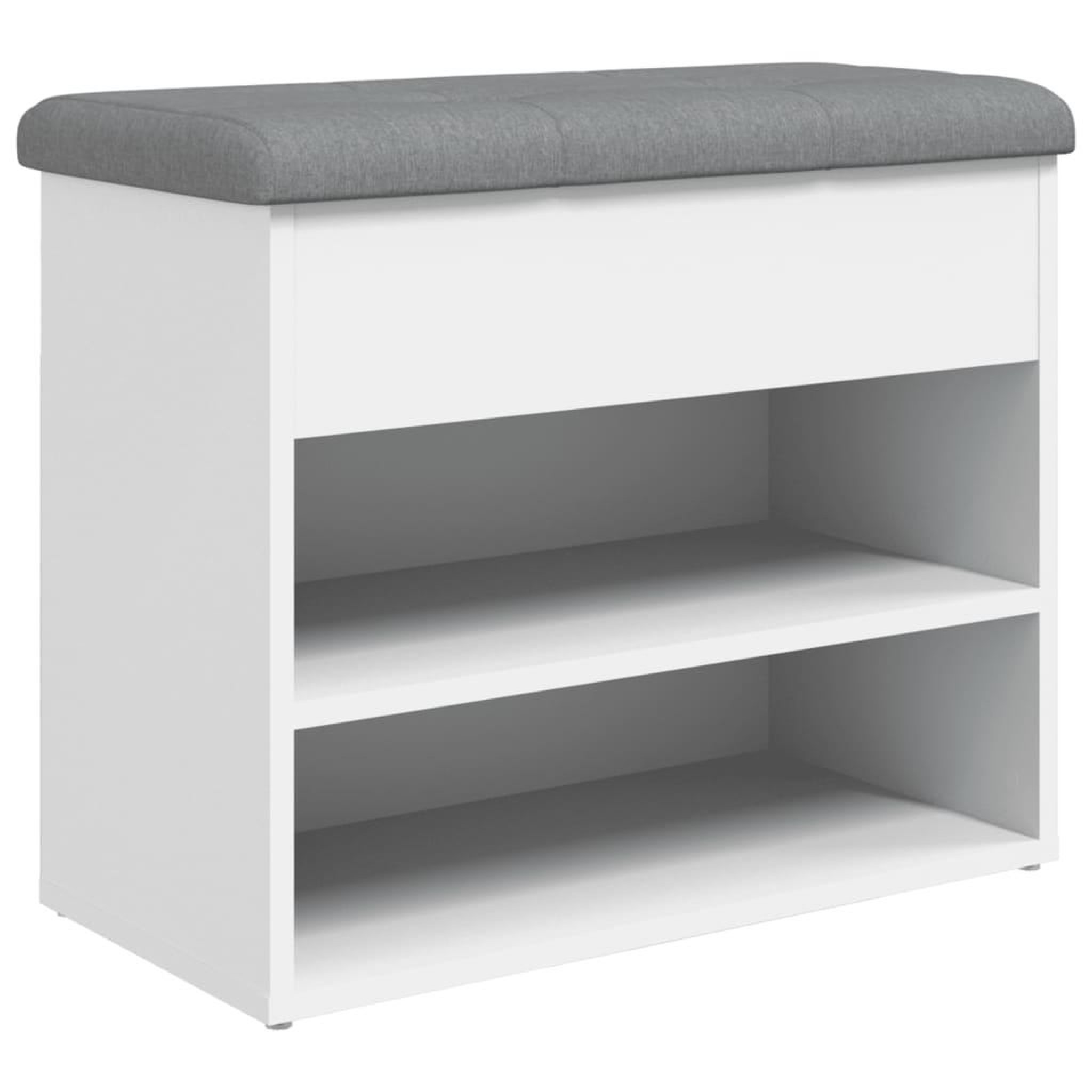 Voir la diapositive 2 : VIDAXL Banc a chaussures blanc 62x32x50 cm bois d'ingenierie