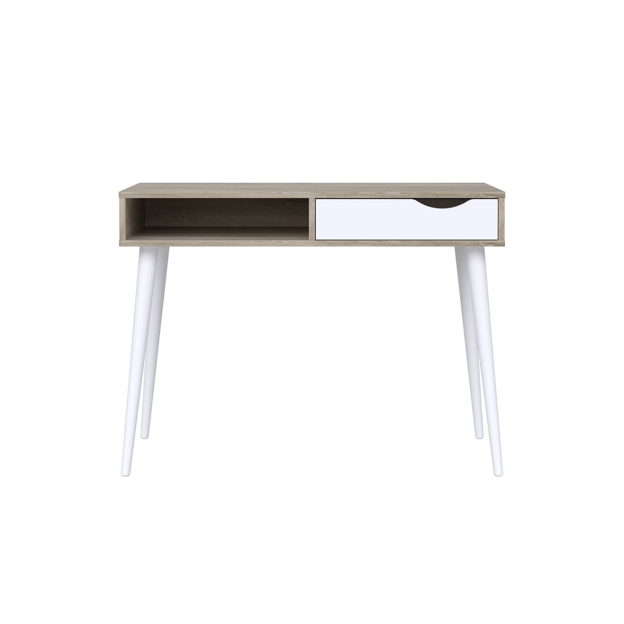 Voir la diapositive 2 : Bureau droit  1 tiroir + 1 niche L100cm YELENA