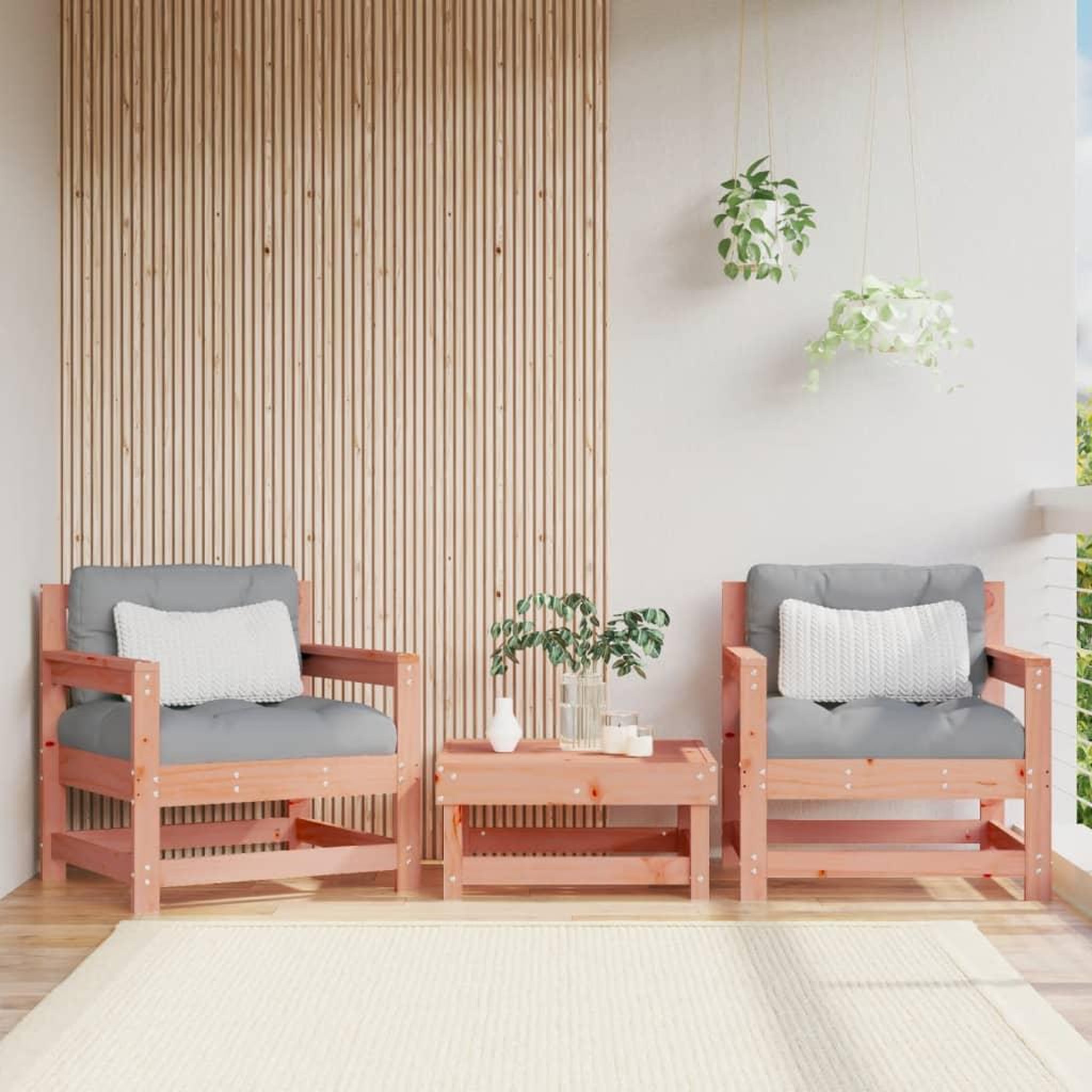VIDAXL Chaises de jardin lot de 2 cm bois massif douglas