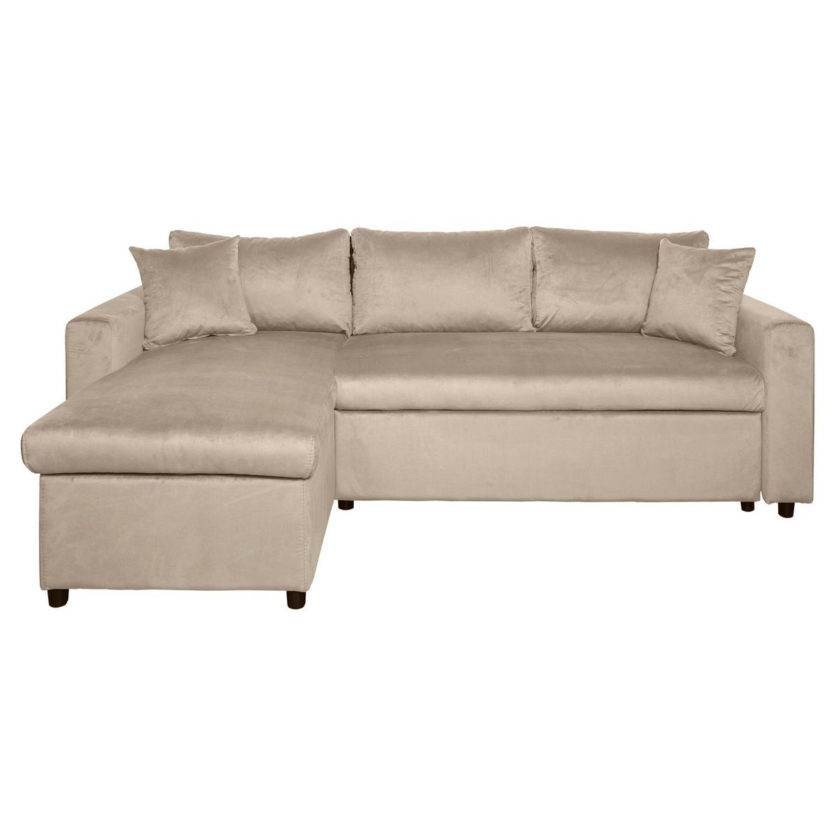 Canapé d'angle réversible convertible avec coffre en tissu ou velours GERALDINE 