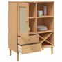 Voir la diapositive 4 : VIDAXL Buffet SENJA aspect rotin marron 90x40x112cm bois massif de pin