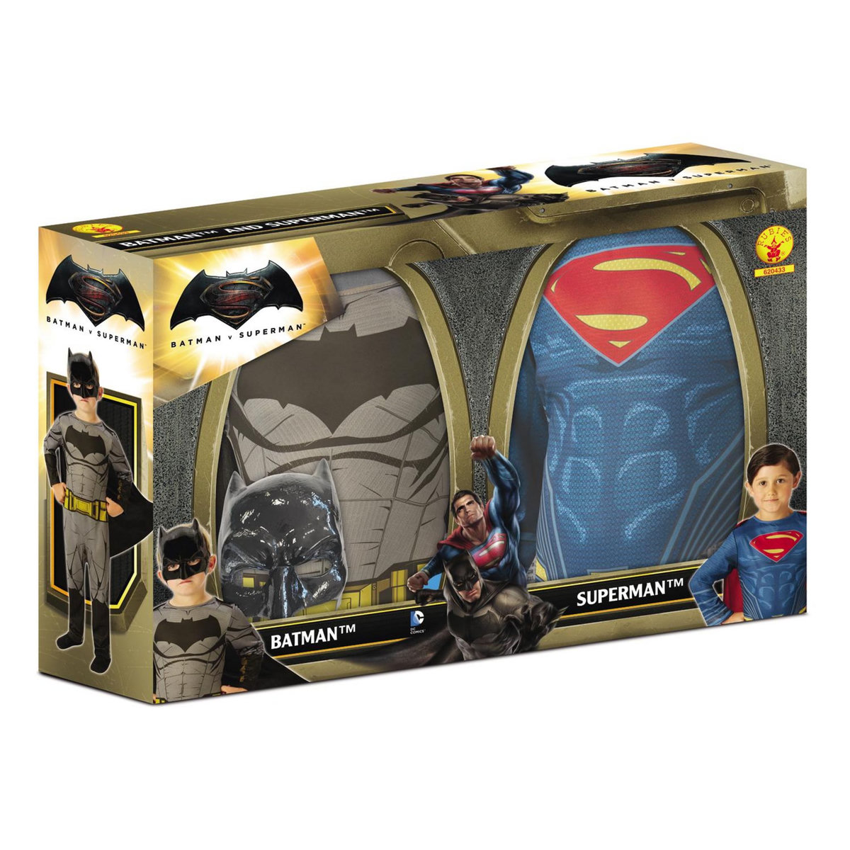 Rubie's Déguisement Bipack Batman et Superman : Dawn Of Justice : 5/6 ans - 5/6 ans (110 à 116 cm)