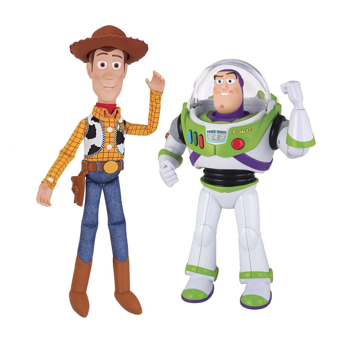 LANSAY Coffret de 2 personnages parlants Buzz l'éclair et le shérif Woody Toy Story