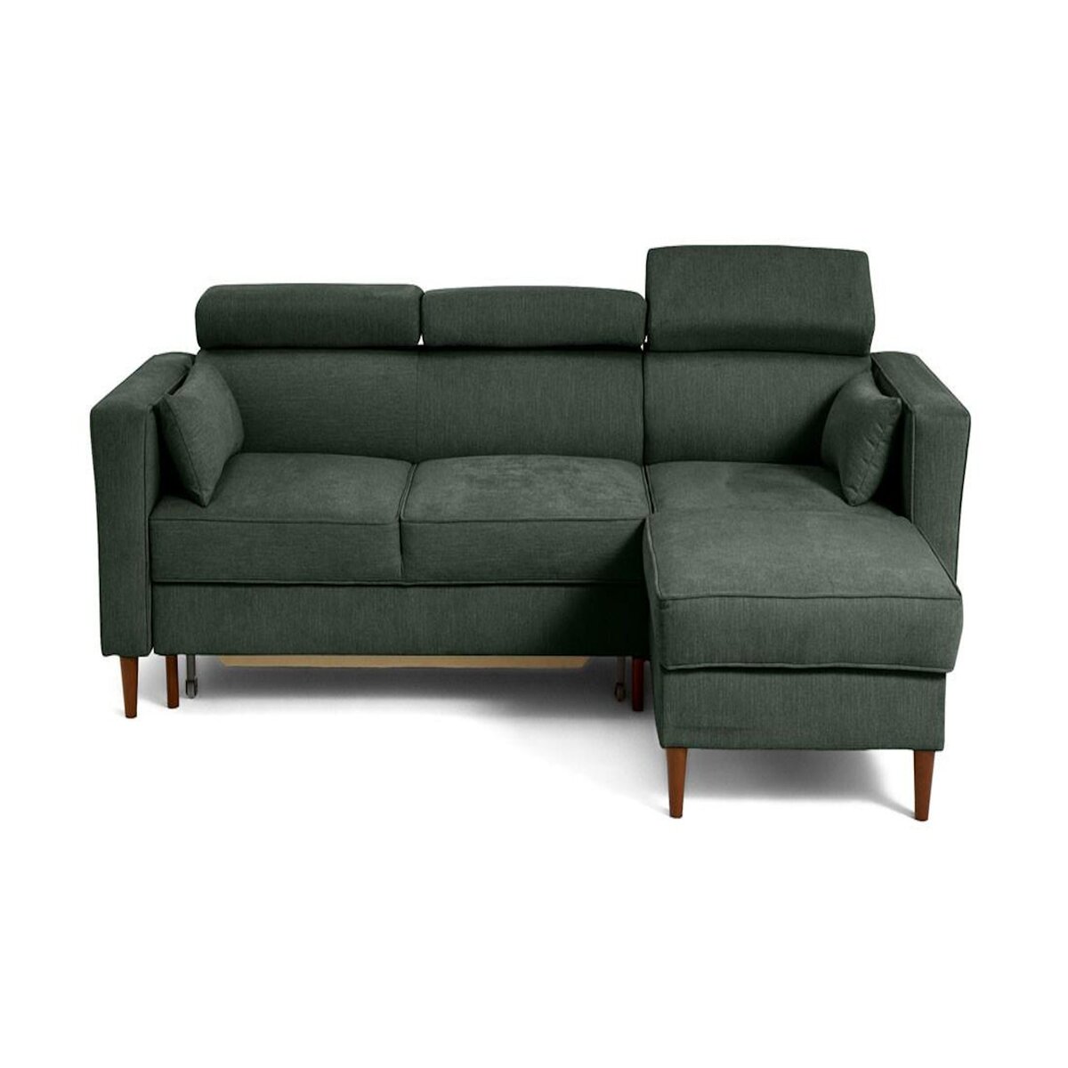 BEST MOBILIER Alicante - canapé d'angle réversible convertible avec têtières - coffre - 4 places - en tissu texturé