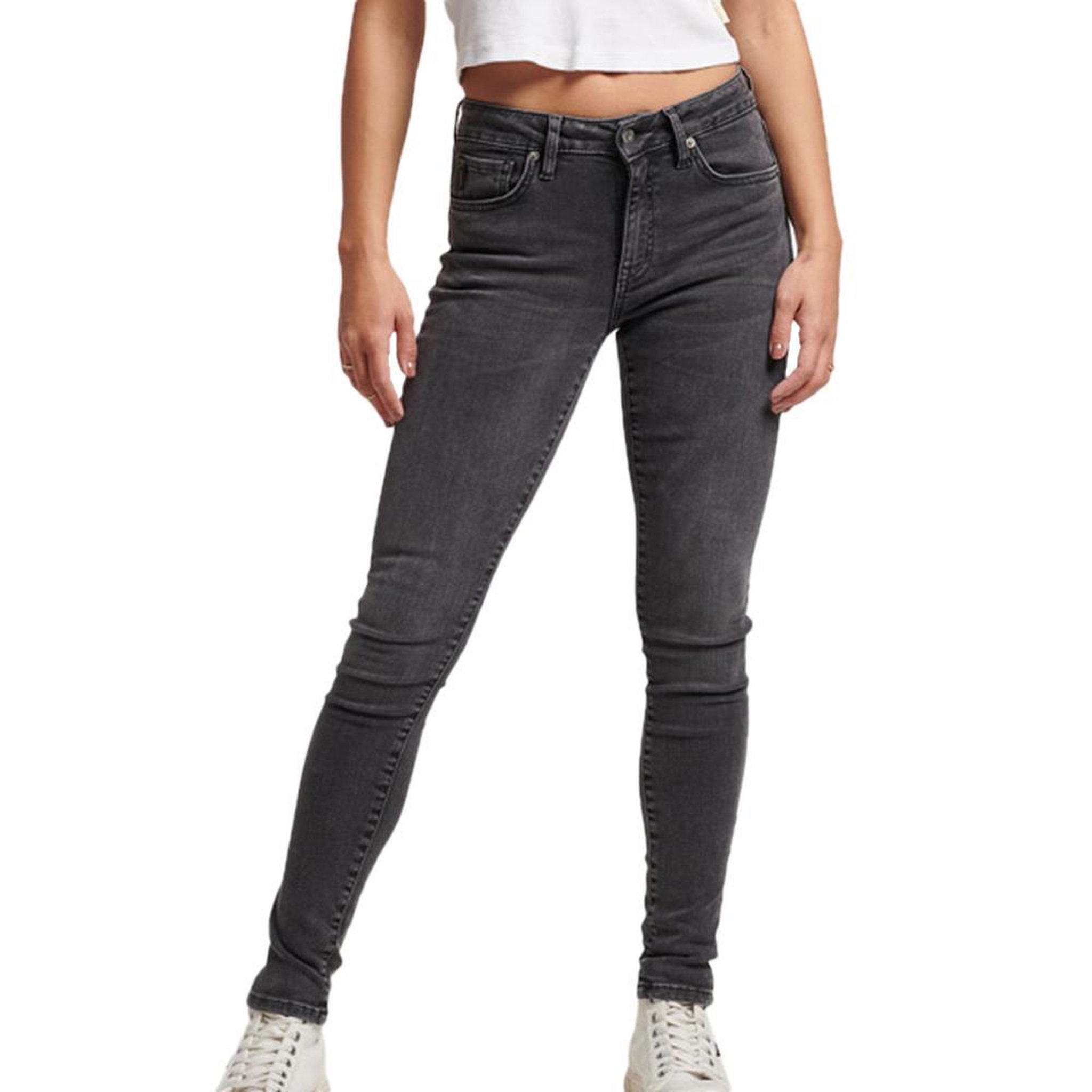 SUPERDRY Jean Skinny  Femme Superdry Mid Rise. Coloris disponibles : Noir