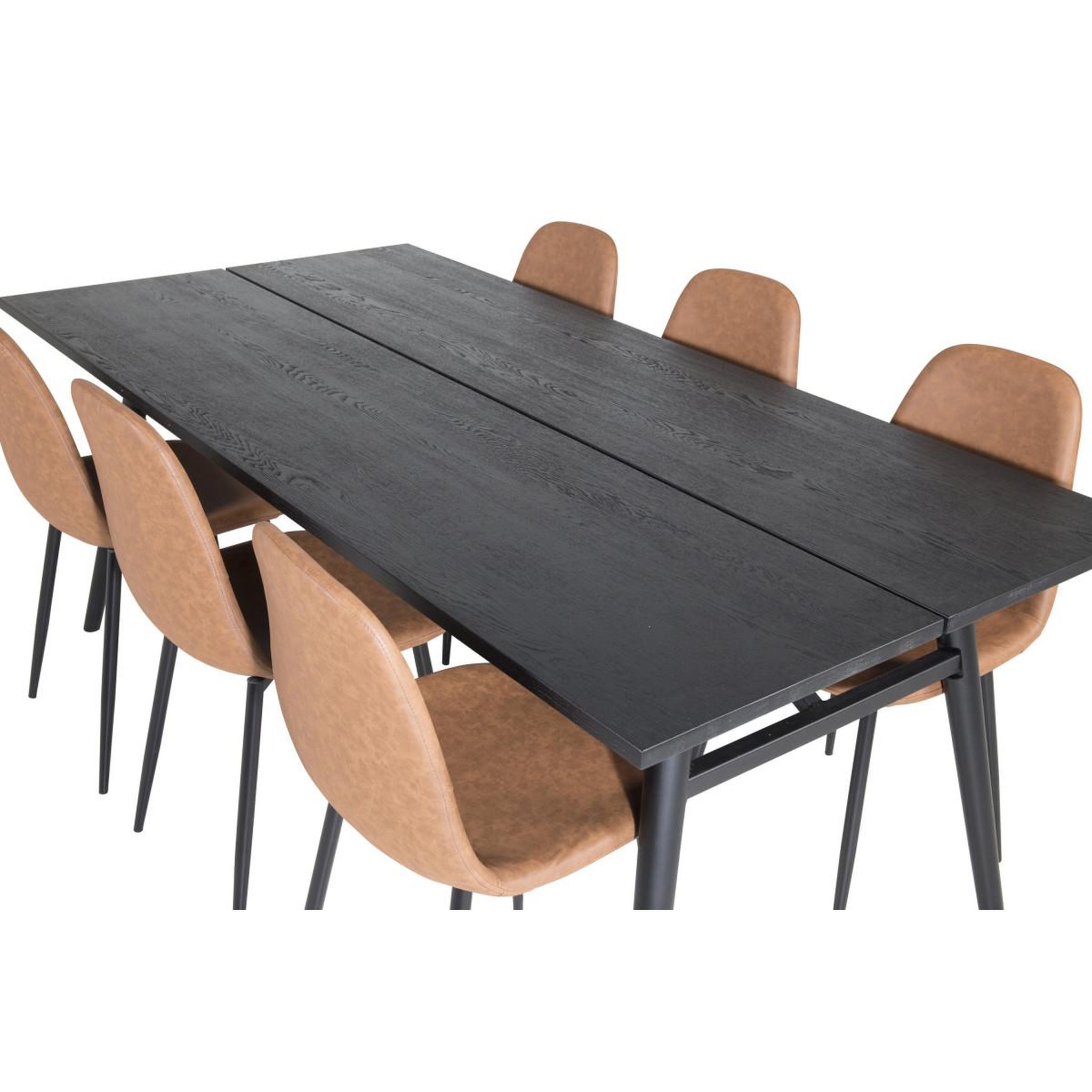 Voir la diapositive 5 : Paris Prix Ensemble table à manger extensible & 6 chaises design  sleek & polar  195-280cm noir & marron
