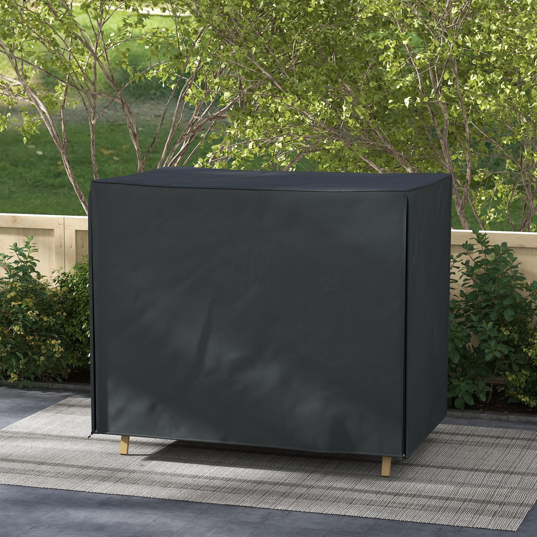 Voir la diapositive 2 : OUTSUNNY Housse de protection balancelle de jardin 3 places - imperméable, anti-uv, zip - dim. 2,20l x 1,25l x 1,72h m - noir