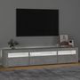 Voir la diapositive 3 : VIDAXL Meuble TV avec lumieres LED Gris beton 195x35x40 cm