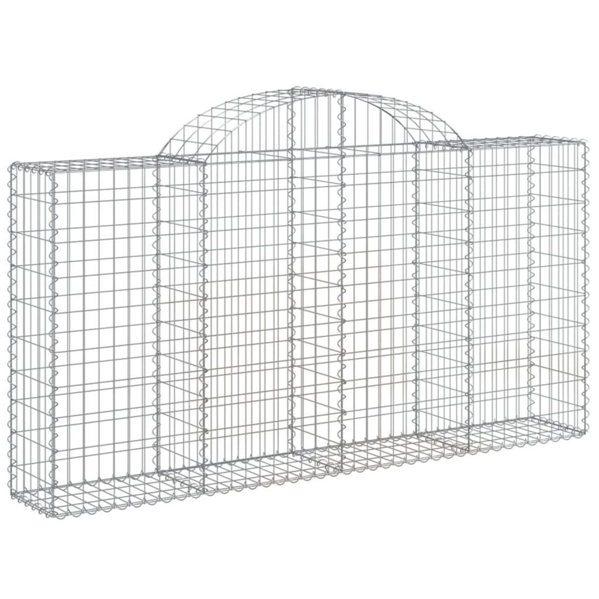 VIDAXL Paniers a gabions arques 15 pcs 200x30x100/120 cm Fer galvanise