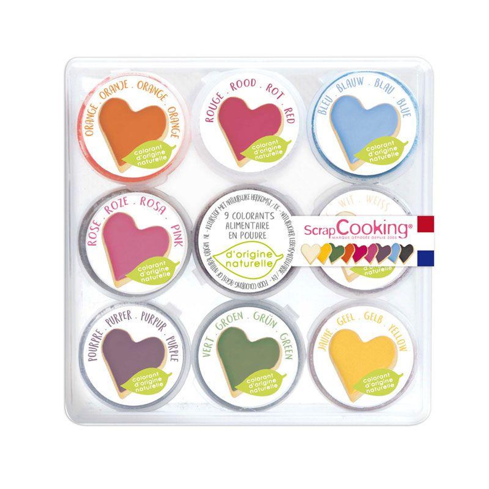 Voir la diapositive 2 : SCRAPCOOKING 9 mini colorants alimentaires d'origine naturelle en poudre