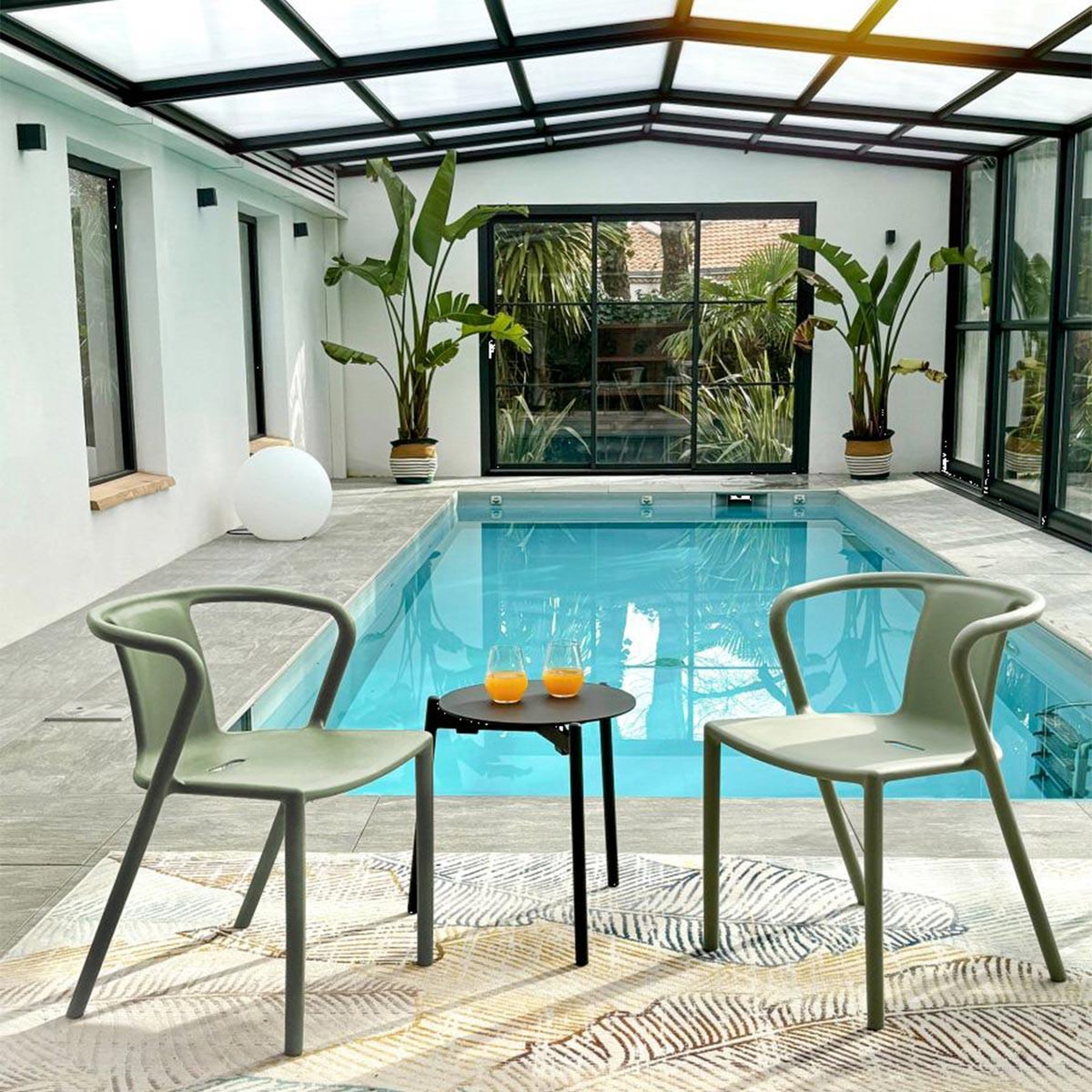 Voir la diapositive 6 : Paris Prix Lot de 2 fauteuils de jardin empilables  diego  72cm vert olive