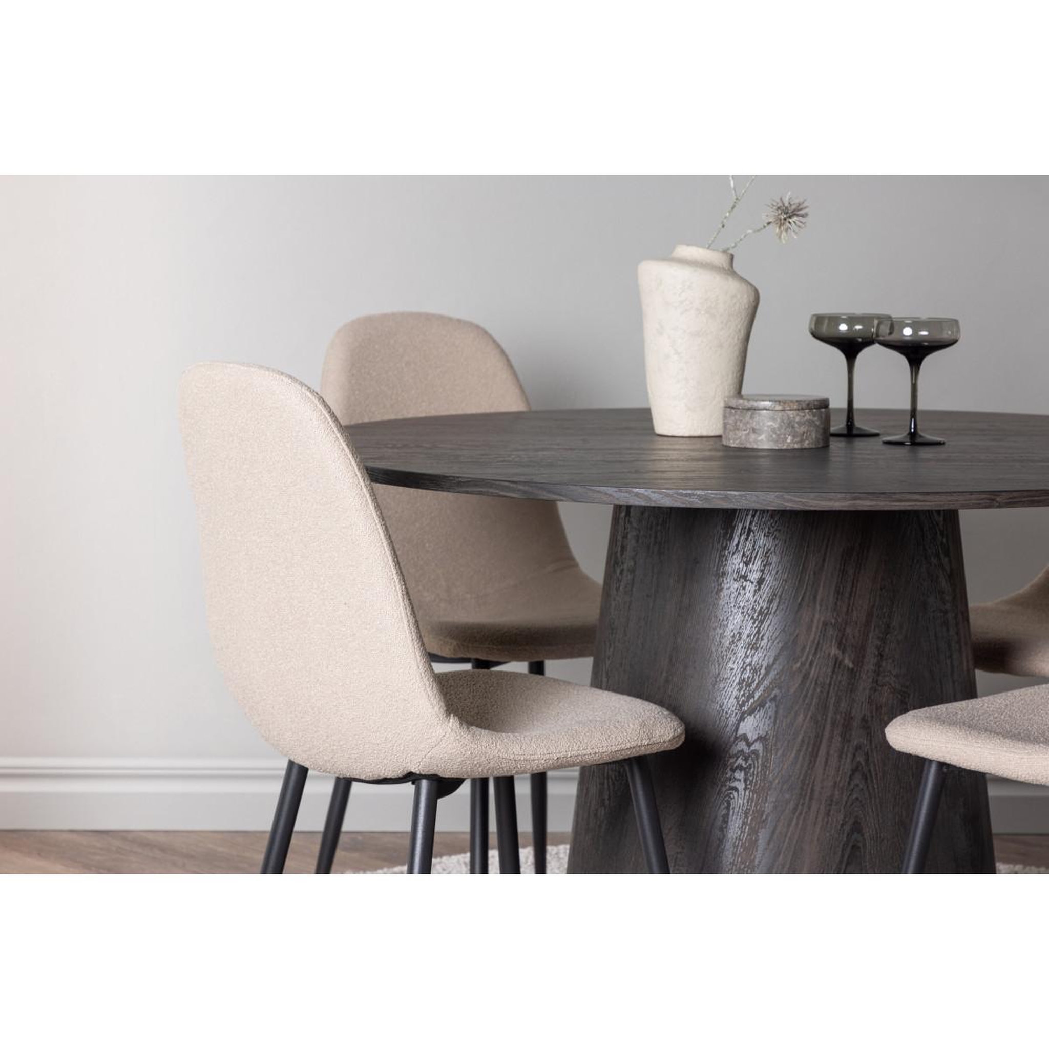 Voir la diapositive 4 : Paris Prix Ensemble table à manger & 4 chaises  lanzo & polar  120cm beige & moka