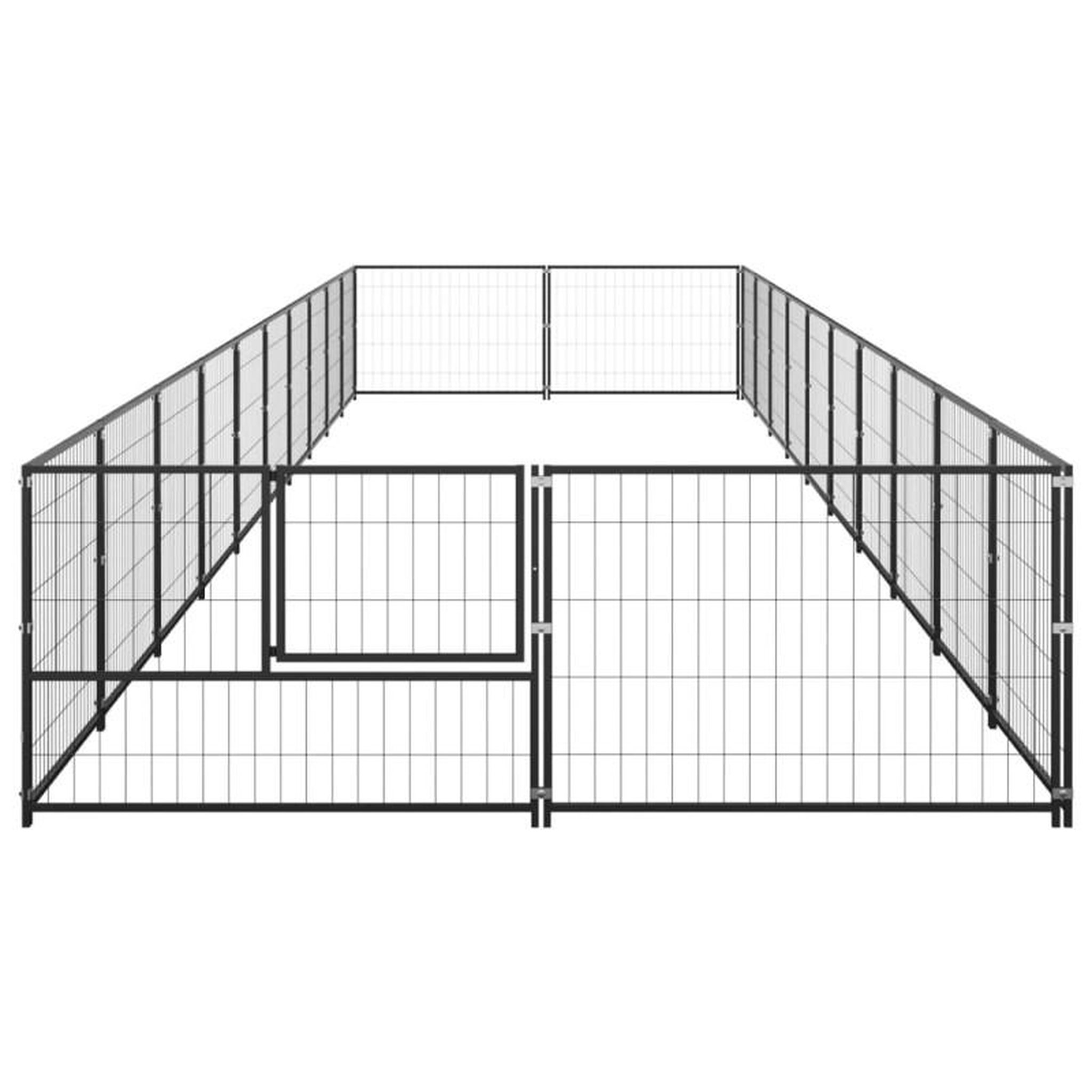 Voir la diapositive 3 : VIDAXL Chenil Noir 20 m² Acier