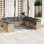 Voir la diapositive 1 : VIDAXL Salon de jardin 11 pcs avec coussins beige resine tressee
