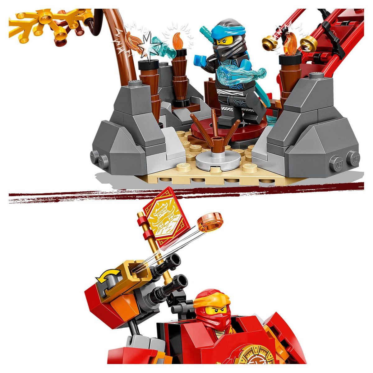LEGO Ninjago 71767 - Le temple Dojo Ninja, Set Maîtres du Spinjitzu, Jouet Enfants +8 Ans avec Figurines Lloyd, Kai et Serpent avec bannière de mission à collectionner