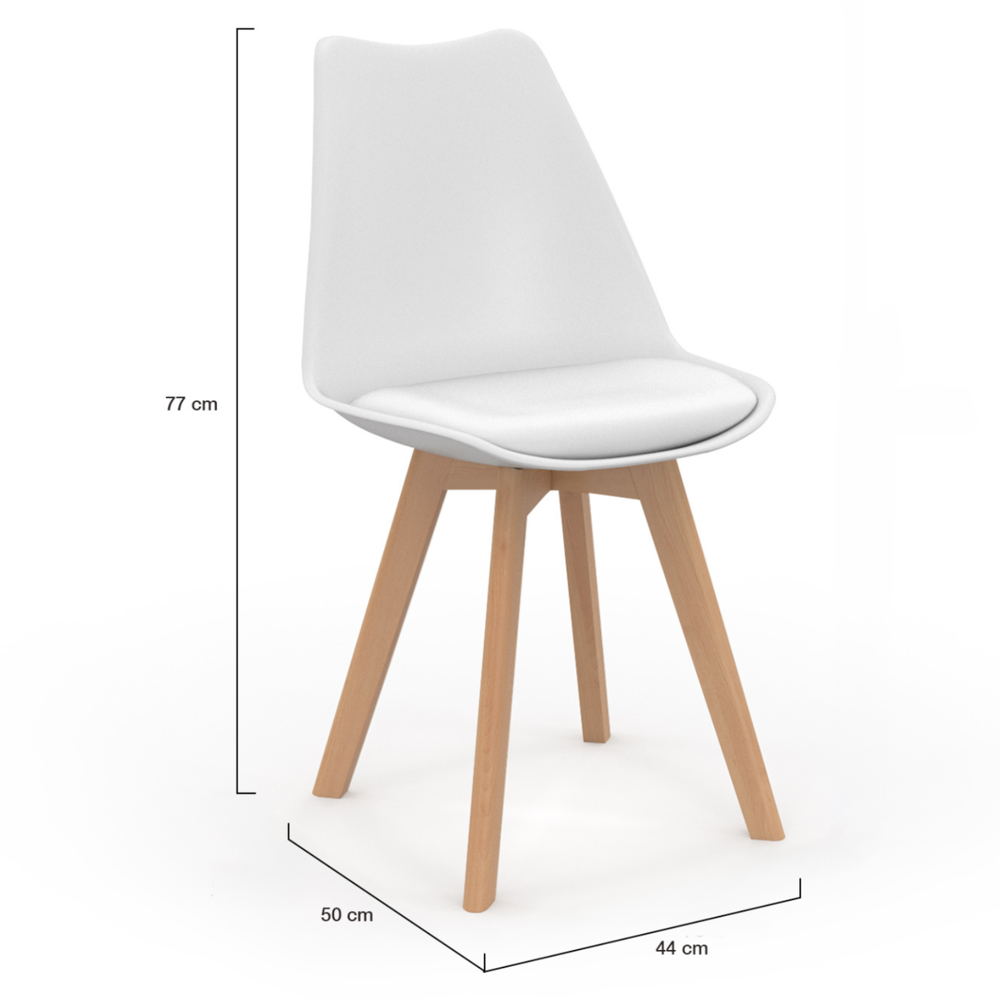 Voir la diapositive 5 : ID MARKET Lot de 8 chaises scandinaves sara blanches pour salle à manger