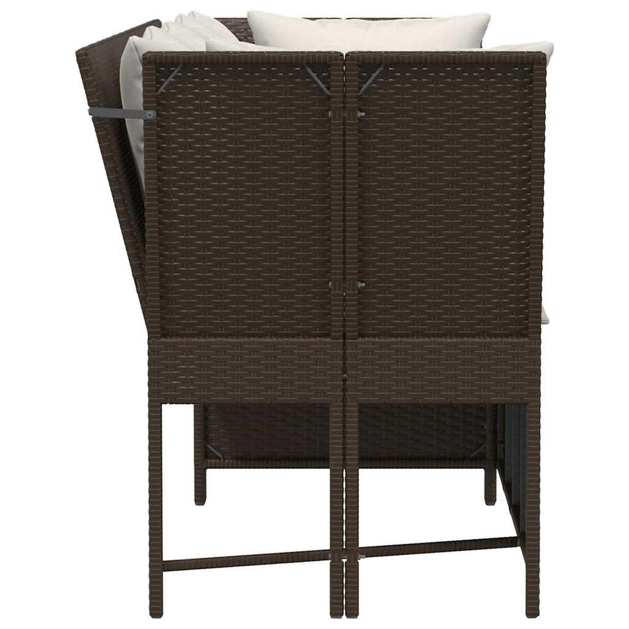 Voir la diapositive 5 : VIDAXL Canape de jardin avec coussins marron resine tressee