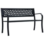 VIDAXL Banc de jardin 125 cm Noir Acier