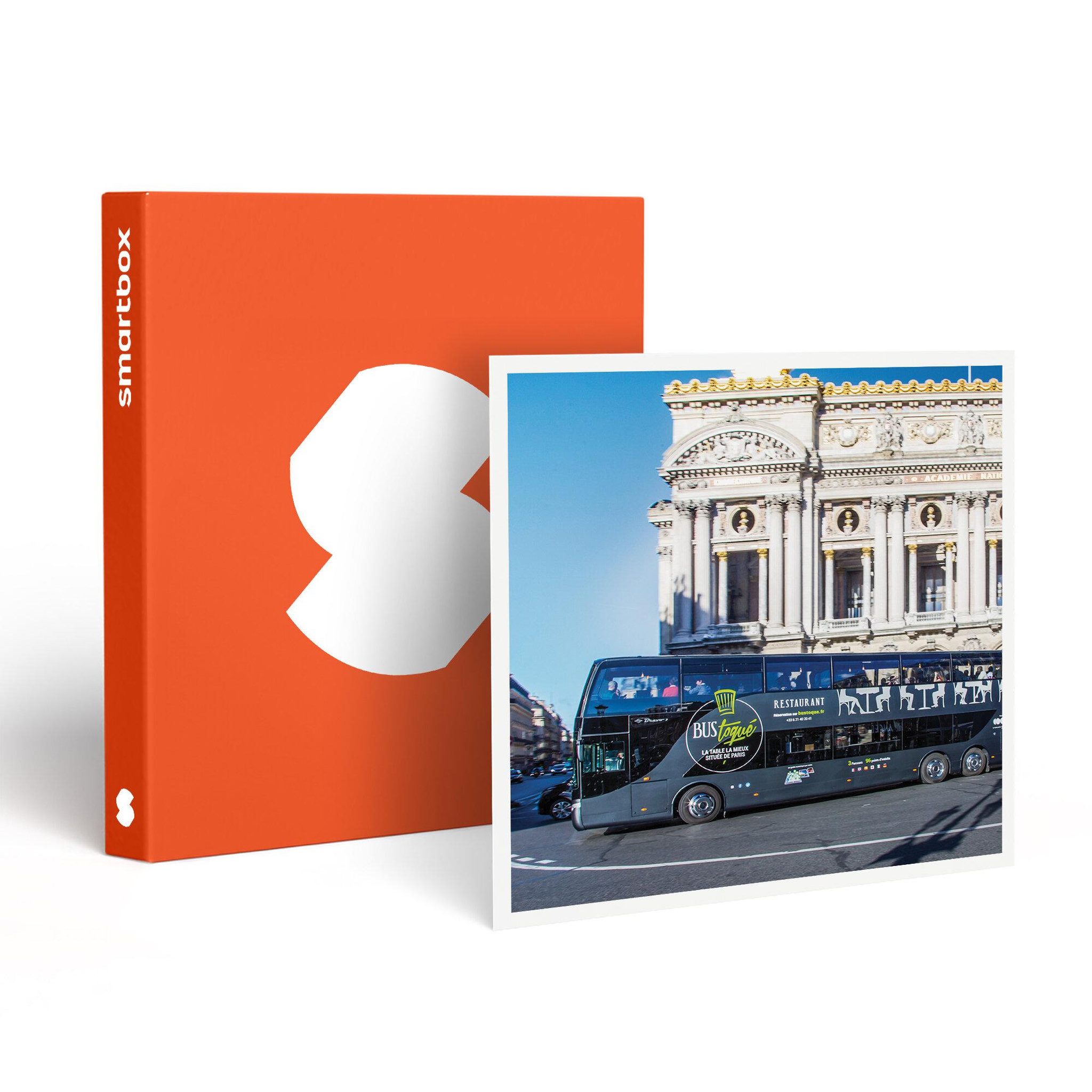 Smartbox Dîner insolite 3 plats avec visite de paris dans le bus à impériale le champs-élysées - coffret cadeau gastronomie