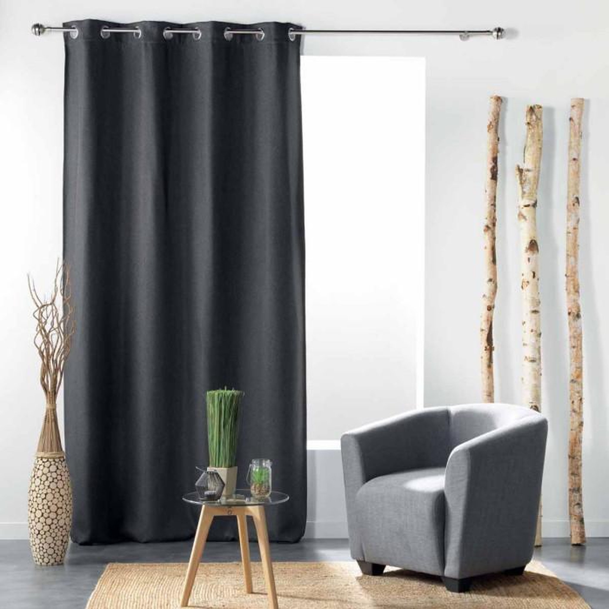 Voir la diapositive 4 : Paris Prix Rideau Occultant  Tramina  135x240cm Anthracite
