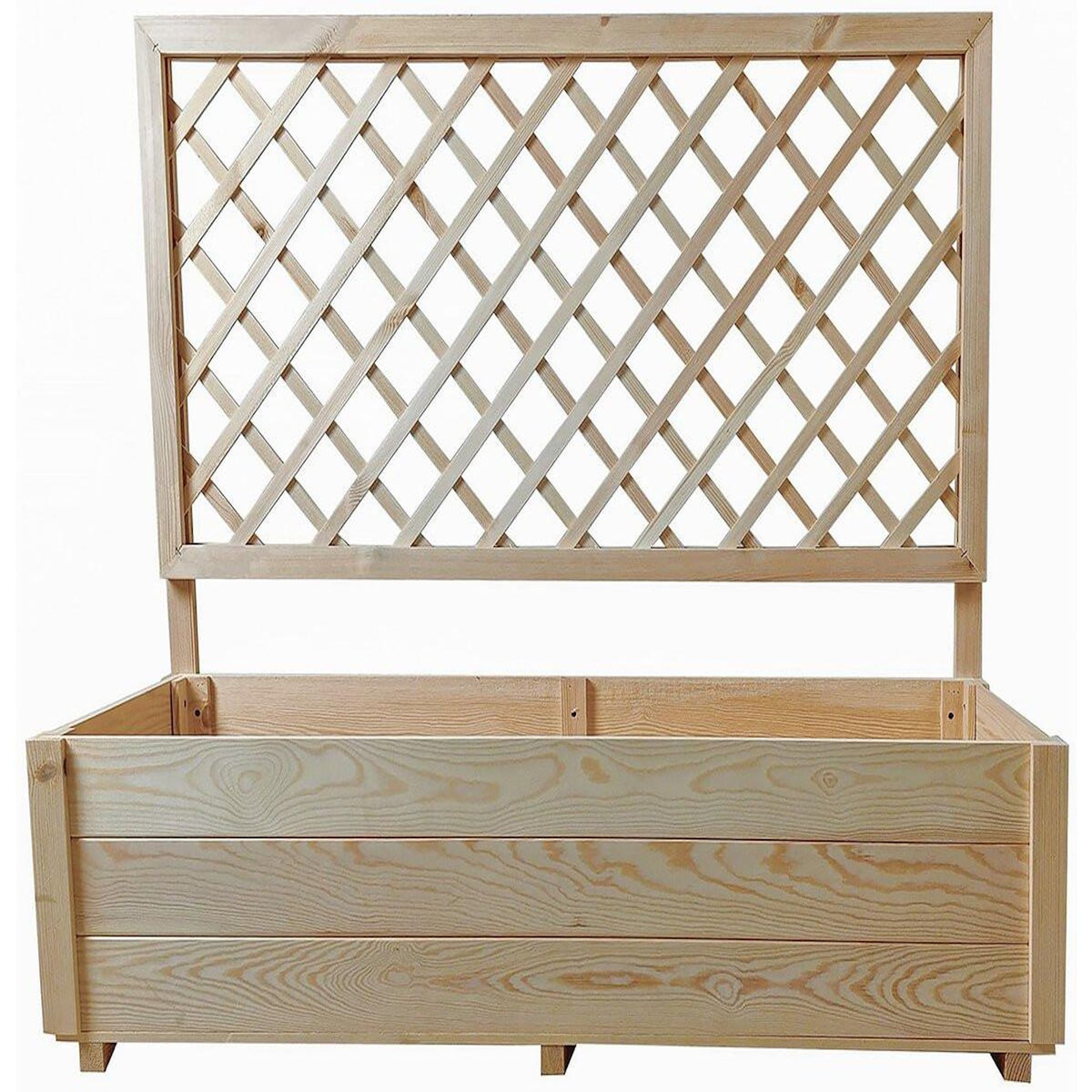 Habitat et Jardin Jardinière en bois  Orpin  avec treillis - 98 x 34 x 104 cm