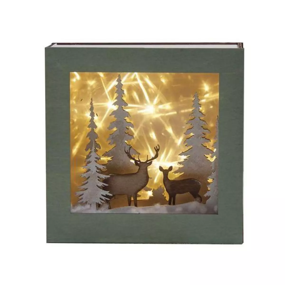 Rayher Kit mini cadre bois lumineux Forêt de Noël