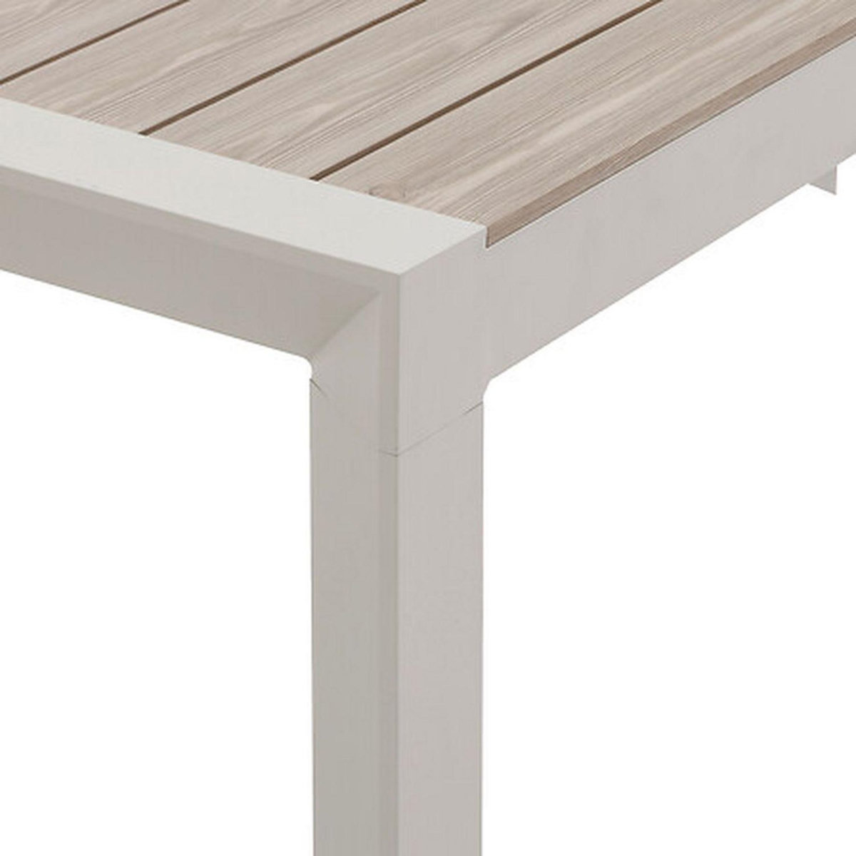 HESPERIDE Table de jardin fixe en aluminium effet bois 8 places EVASION