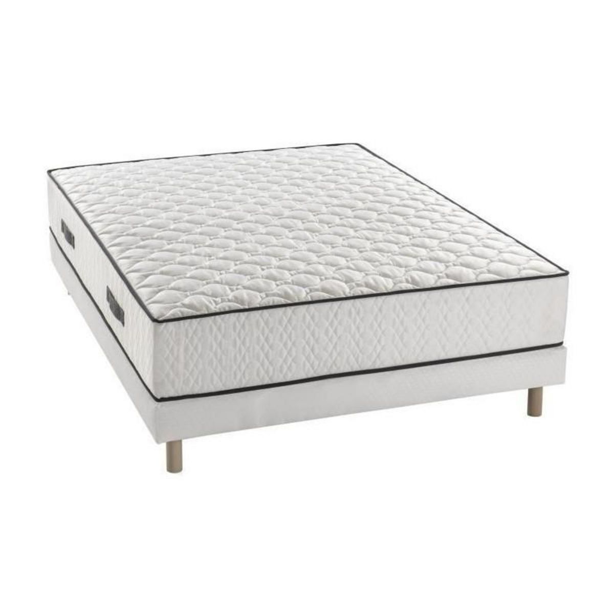 DEKO DREAM DEKO DREAM Ensemble matelas + sommier 140 x 190 - Ressorts - 24 cm - 5 zones - Equilibre - DETENTE